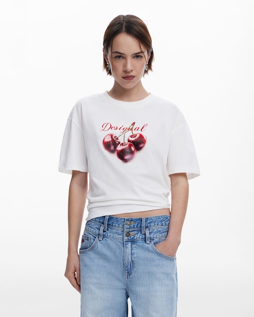 Imagen 0 de Camiseta de mujer logo cerezas frontal