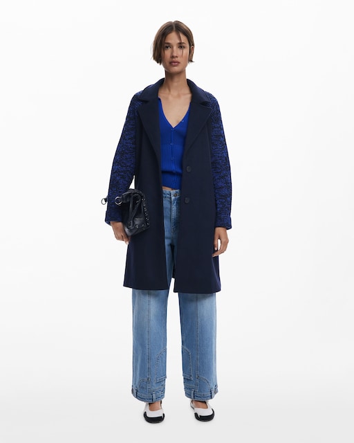Imagen 0 de Abrigo de mujer lana combinado