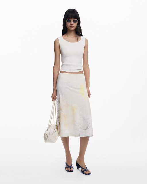 Imagen 0 de Falda midi goma cintura