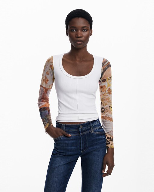 Imagen 0 de Camiseta de mujer mangas gasa