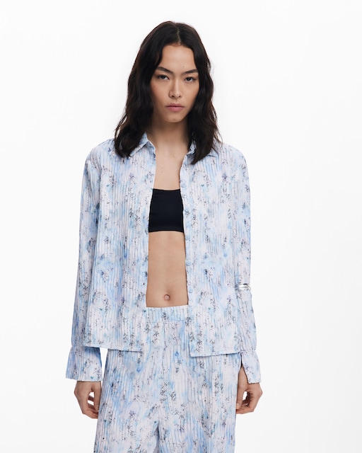 Imagen 0 de Camisa de mujer elástica plisados