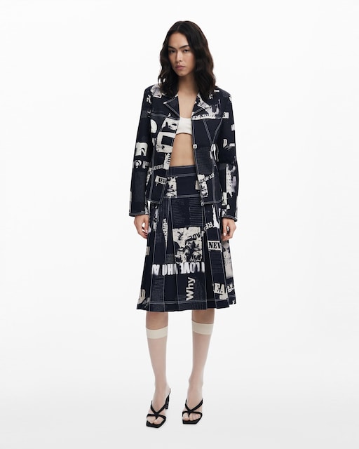 Imagen 0 de Falda midi tablas periódico