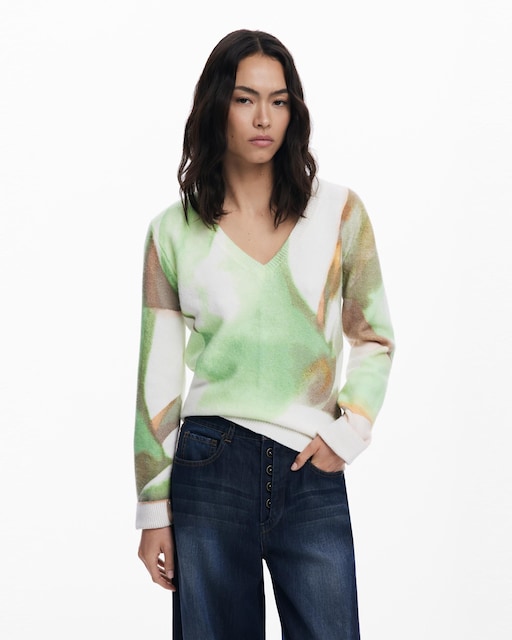 Imagen 0 de Jersey de mujer suave cuello pico