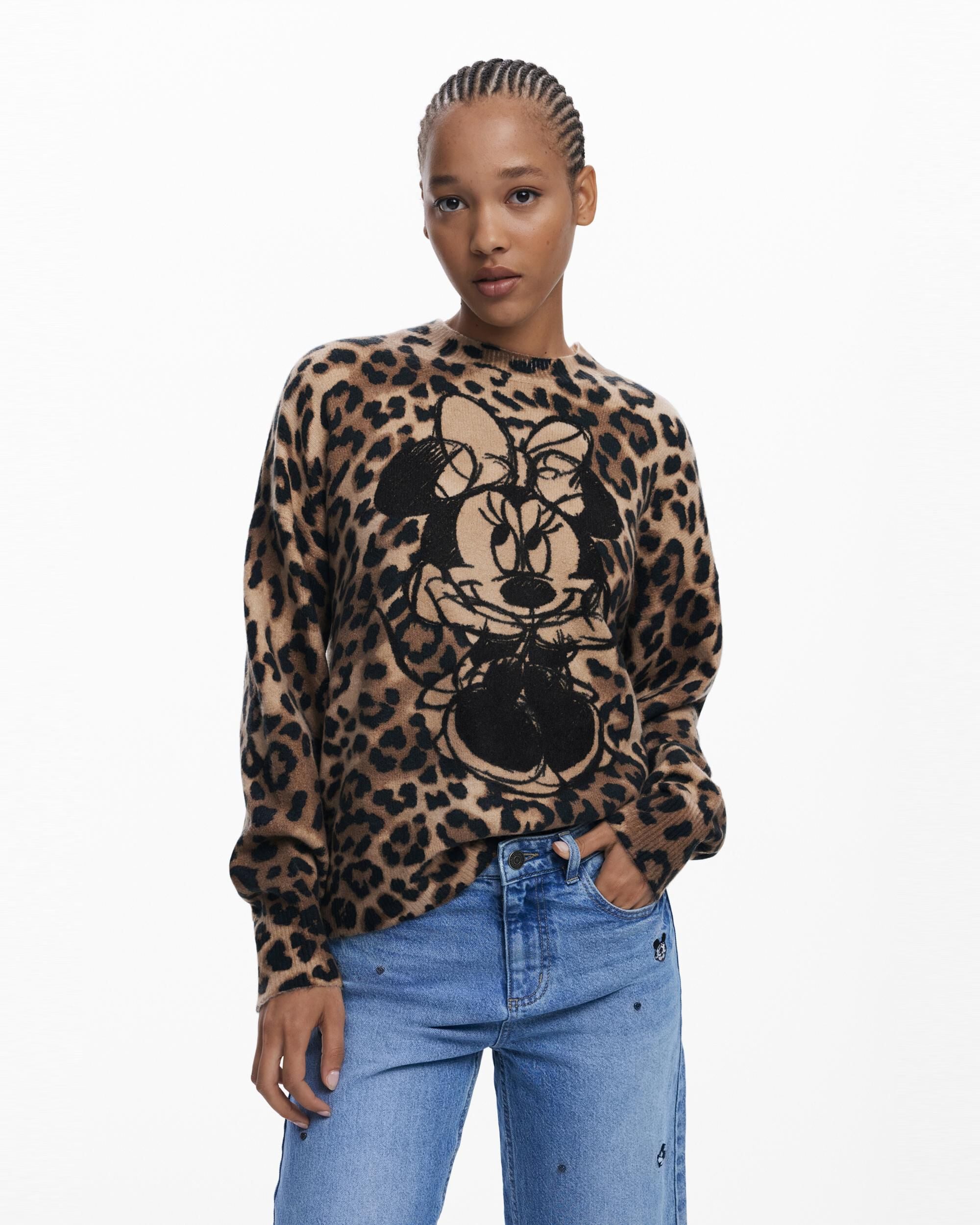 Jersey de mujer minnie™ animal print - Desigual - Marrón Marrón-1