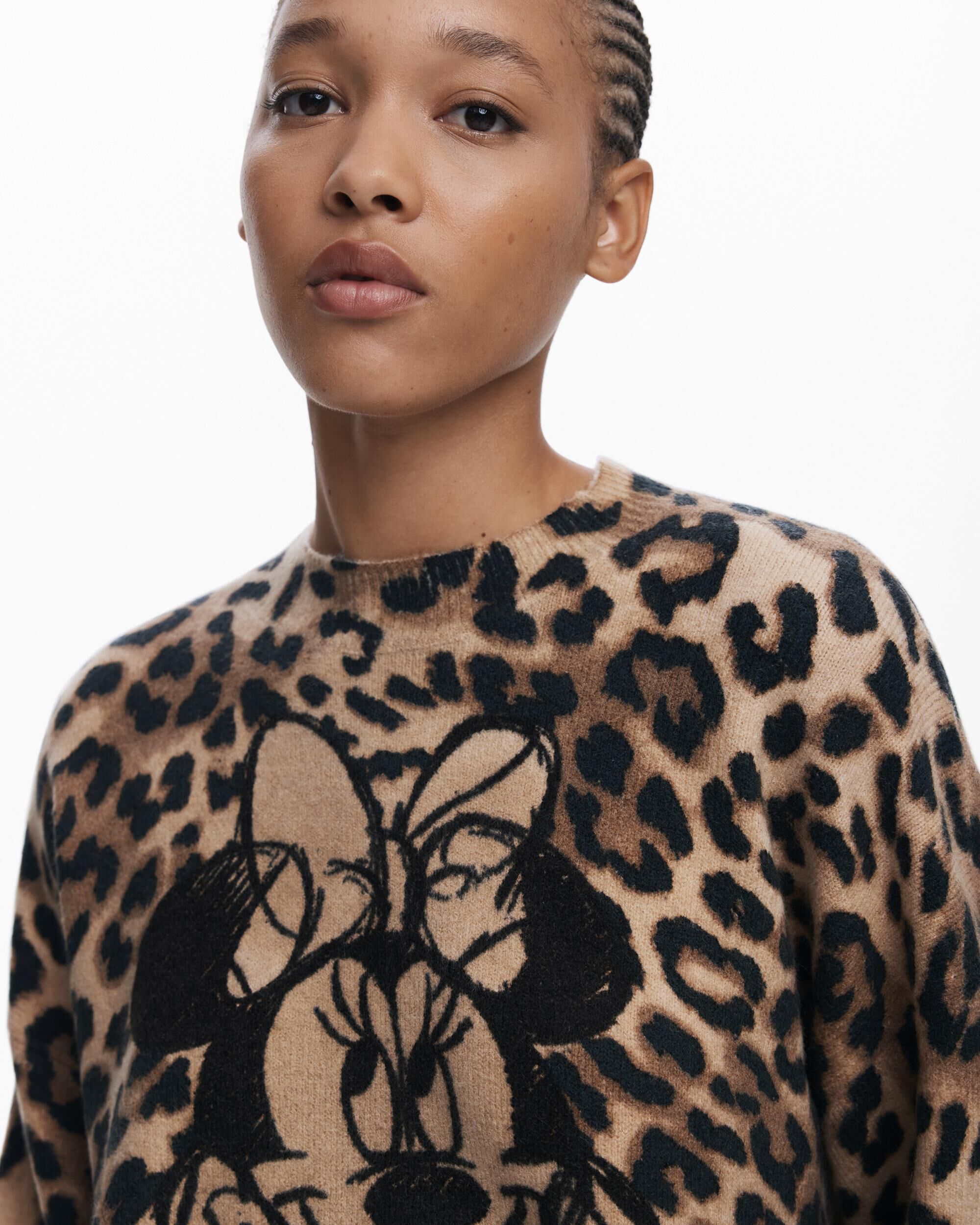 Jersey de mujer minnie™ animal print - Desigual - Marrón Marrón-4