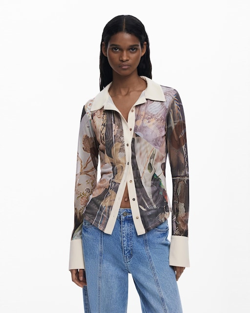 Imagen 0 de Camisa de mujer gasa puños