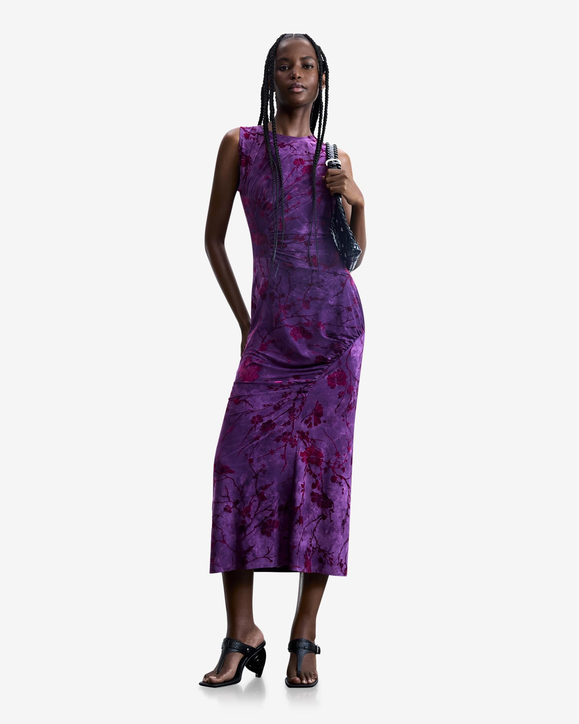 Vestido midi flocado