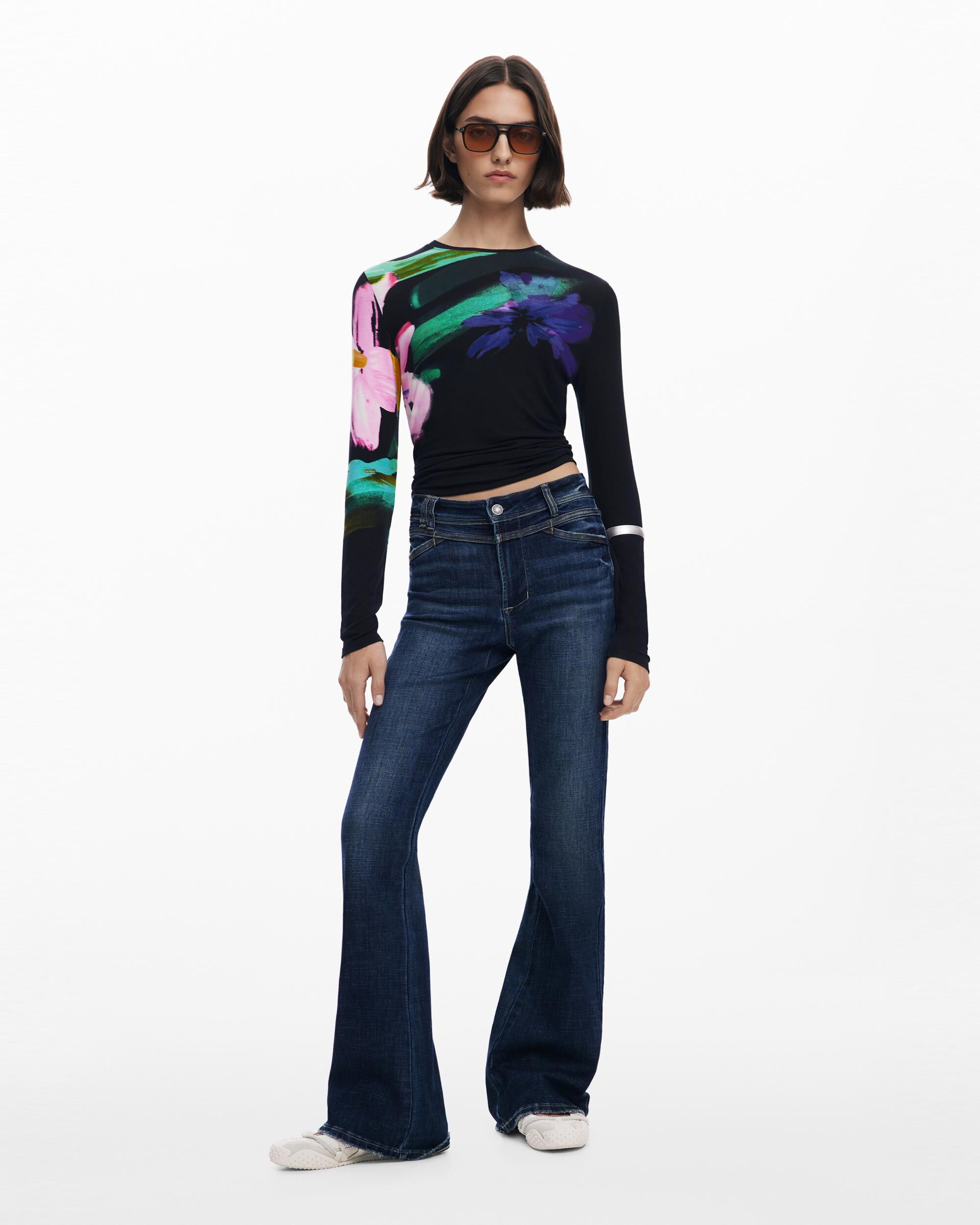 Vaquero de mujer acampadado lavado - Desigual - Azul denim Azul denim-1