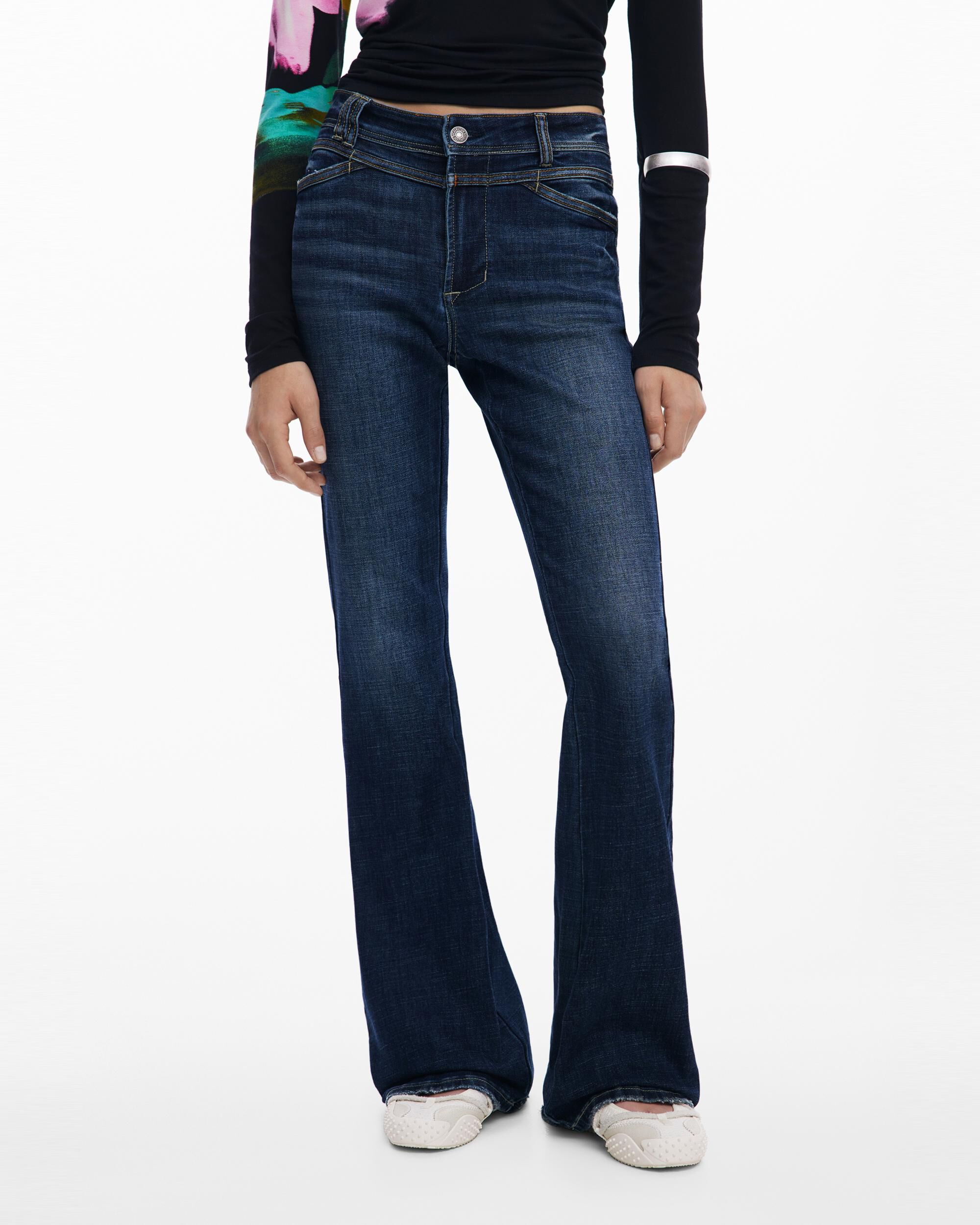 Vaquero de mujer acampadado lavado - Desigual - Azul denim Azul denim-2
