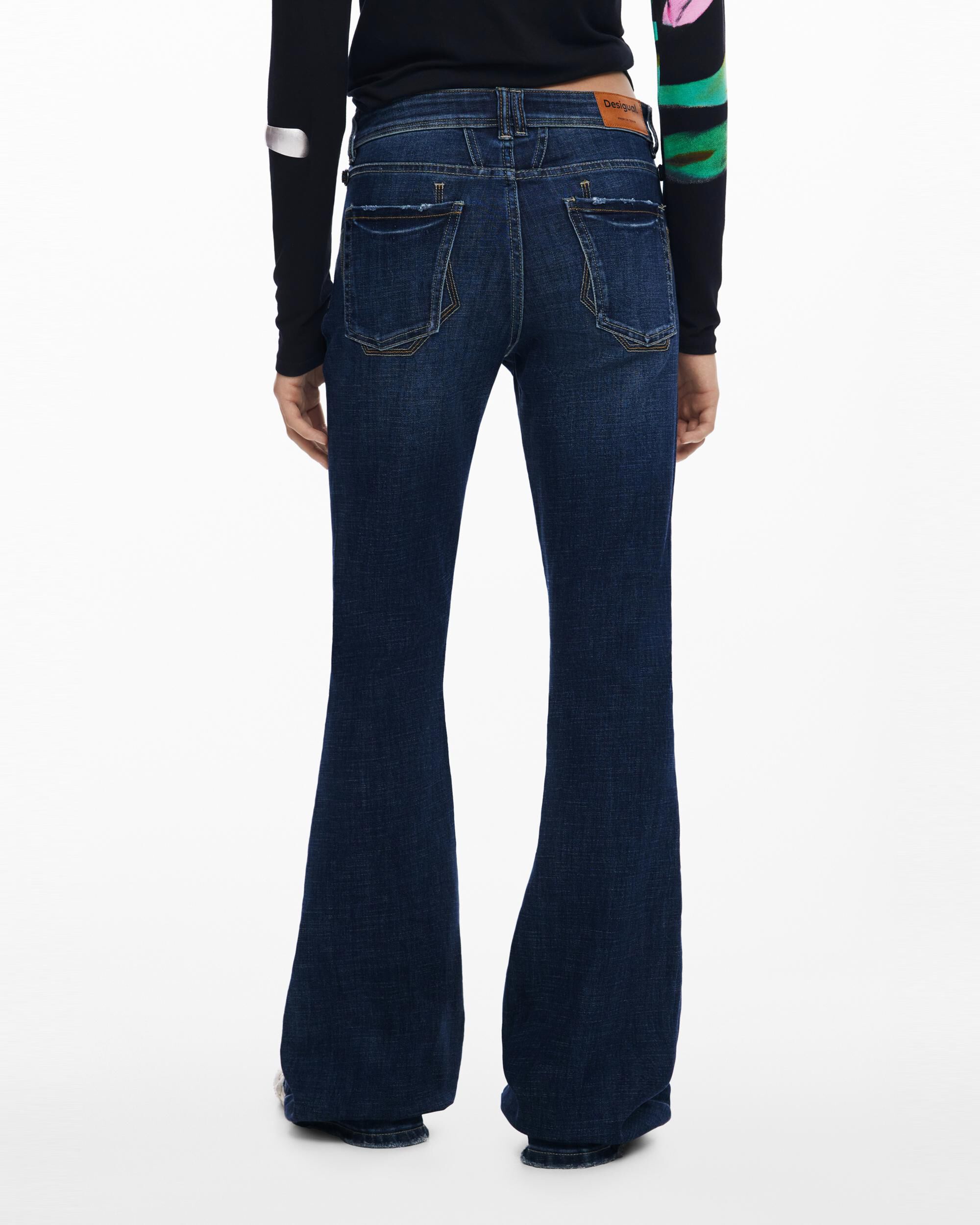 Vaquero de mujer acampadado lavado - Desigual - Azul denim Azul denim-3