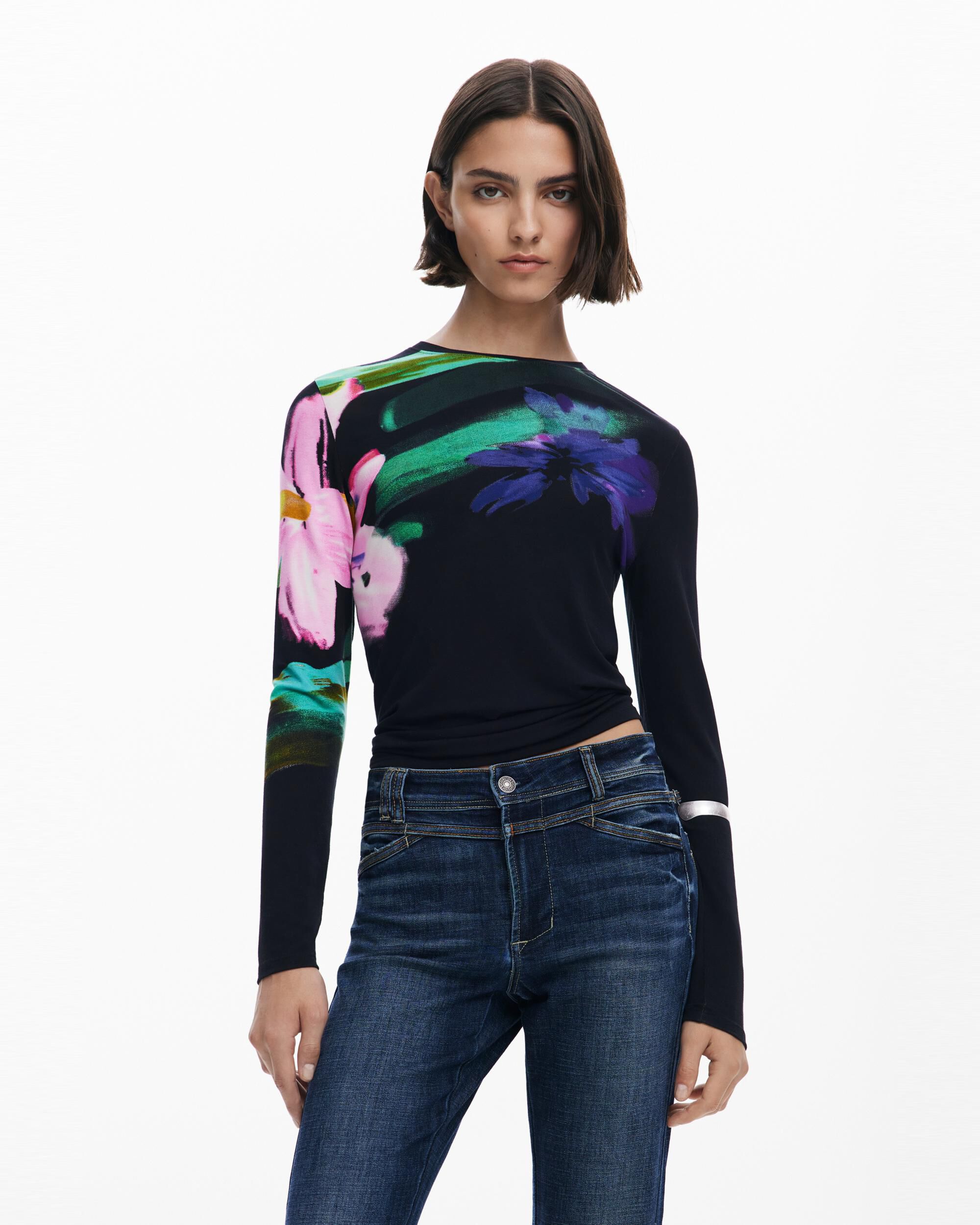 Vaquero de mujer acampadado lavado - Desigual - Azul denim Azul denim-4