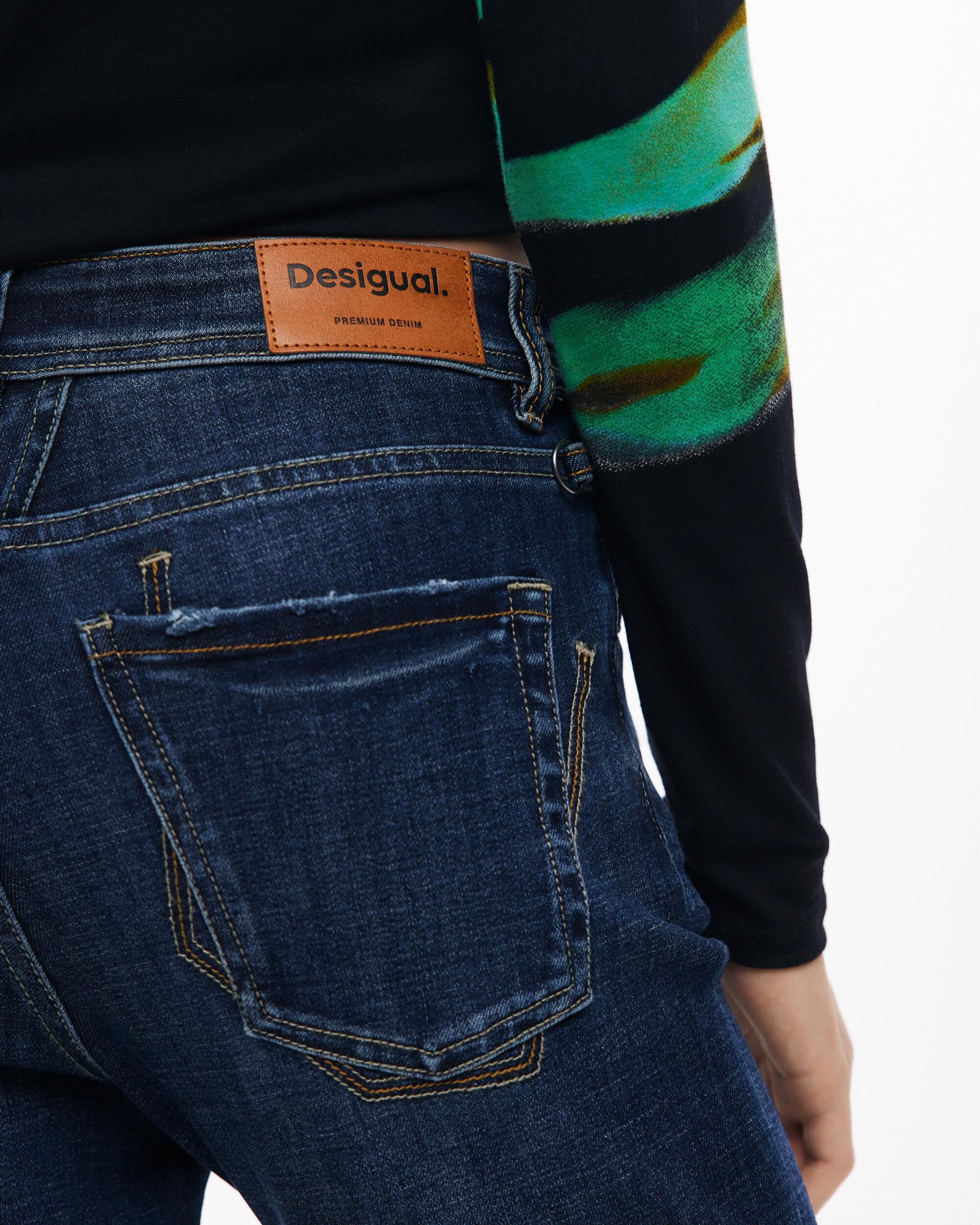 Vaquero de mujer acampadado lavado - Desigual - Azul denim Azul denim-5