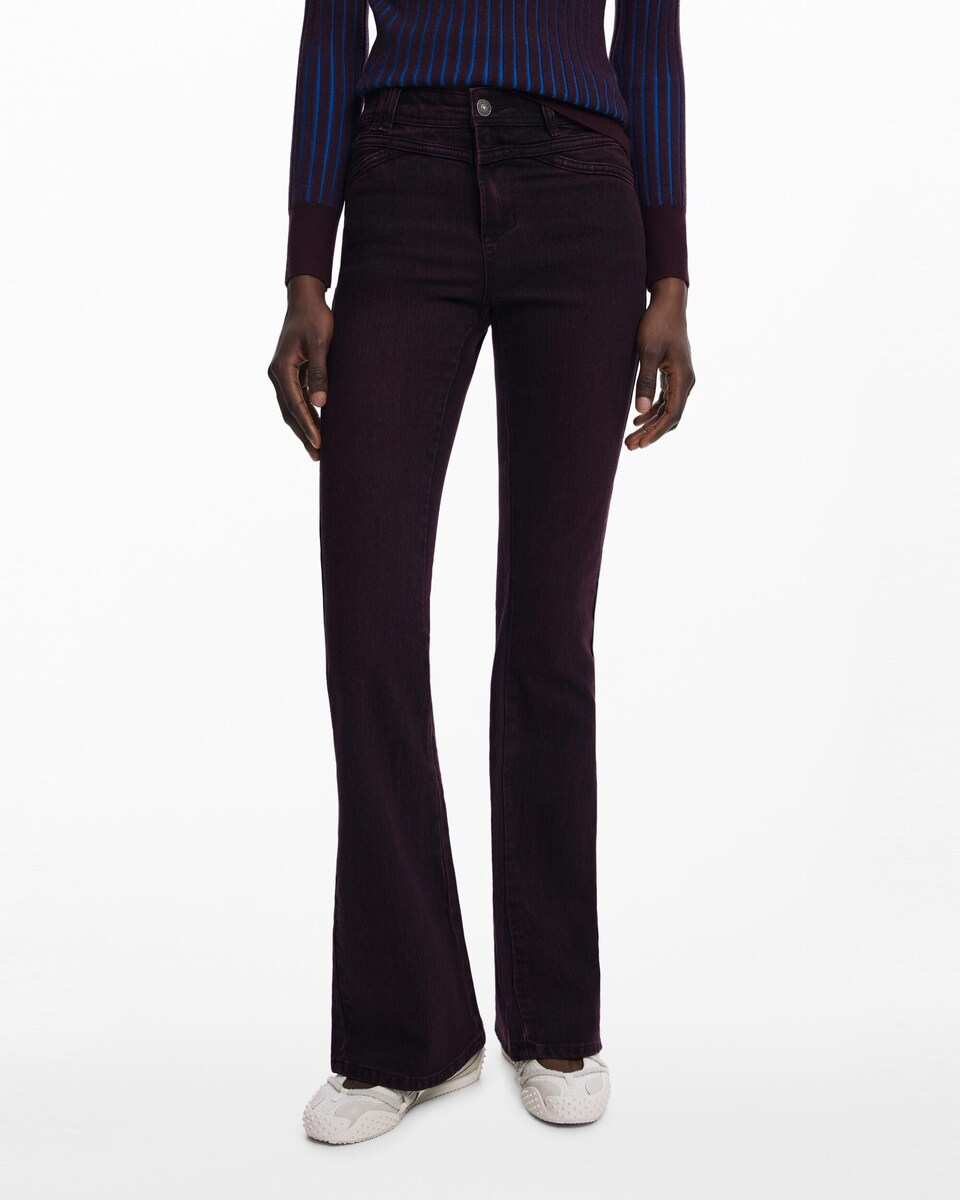 Vaquero de mujer flare burdeos · Desigual · El Corte Inglés