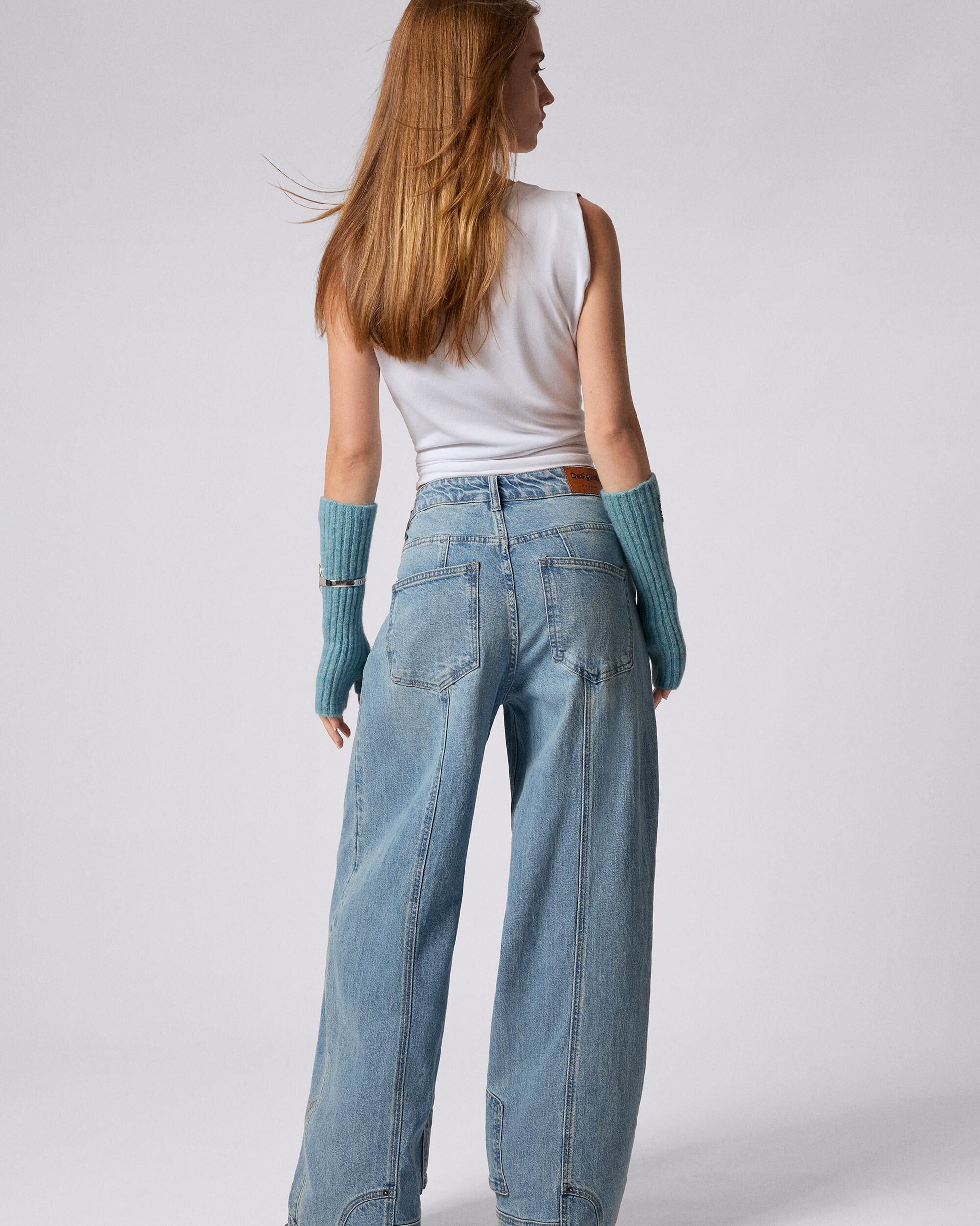 Vaquero de mujer recto efecto invertido - Desigual - Azul Azul-3
