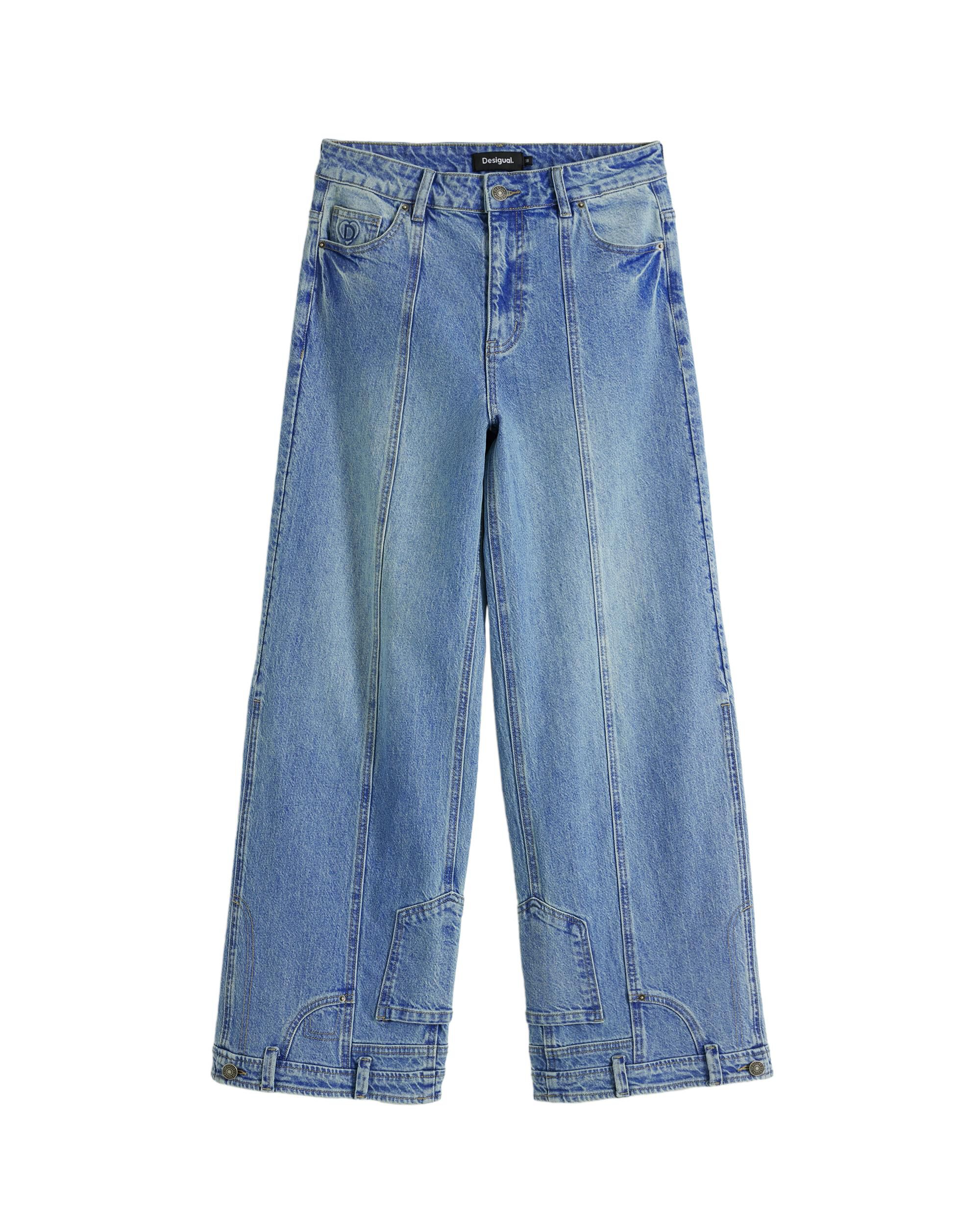 Vaquero de mujer recto efecto invertido - Desigual - Azul Azul-5