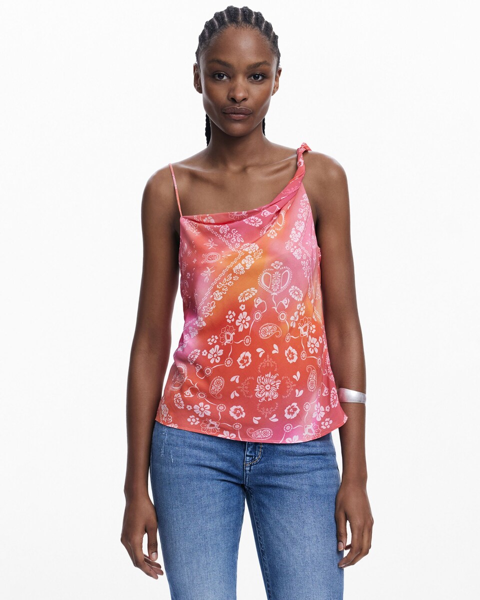 Corte Inglés Camisa Bandana Mujer Blusa De Mujer Asimétrica