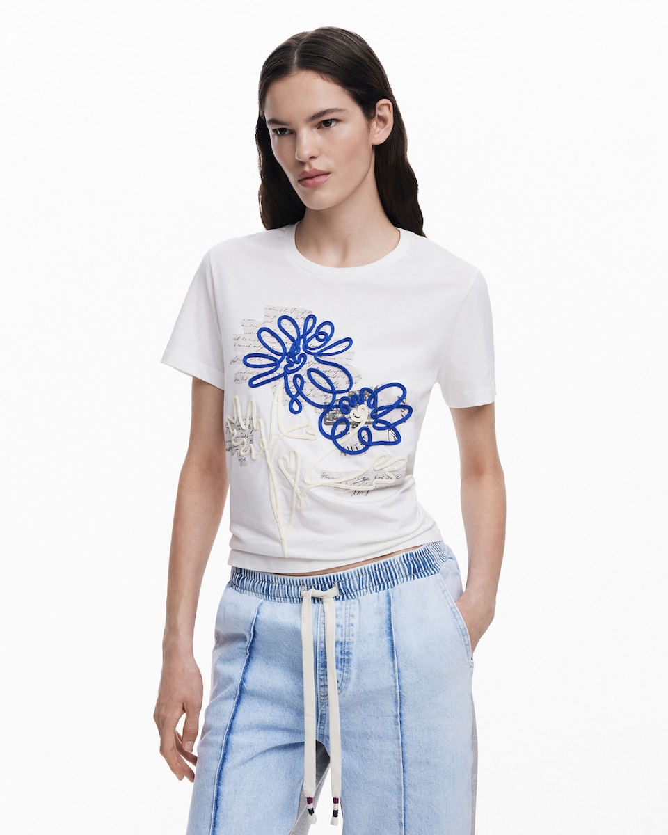 Camiseta de mujer flores cordón · Desigual · El Corte Inglés