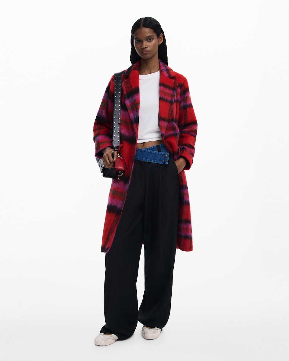 Abrigo de mujer tartán rojos · Desigual · El Corte Inglés