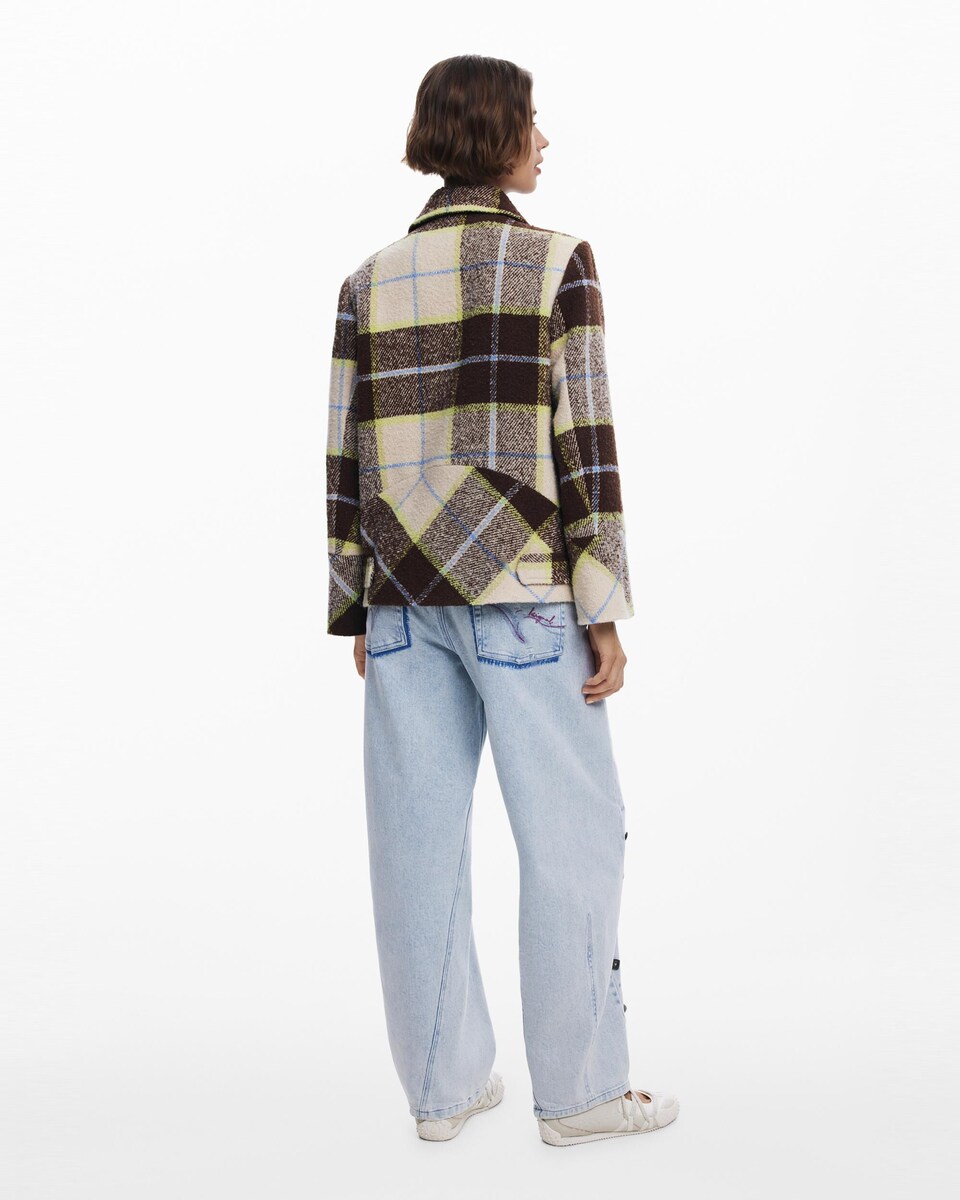 Abrigos Mujer Abrigo Cruzado Cuadros Abrigo Largo Abrigo Cruzado