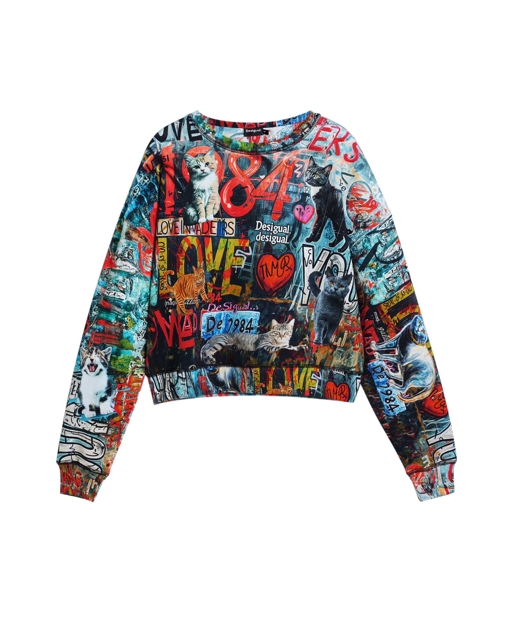 Sudadera de mujer grafittis - Desigual - Negro Negro-5