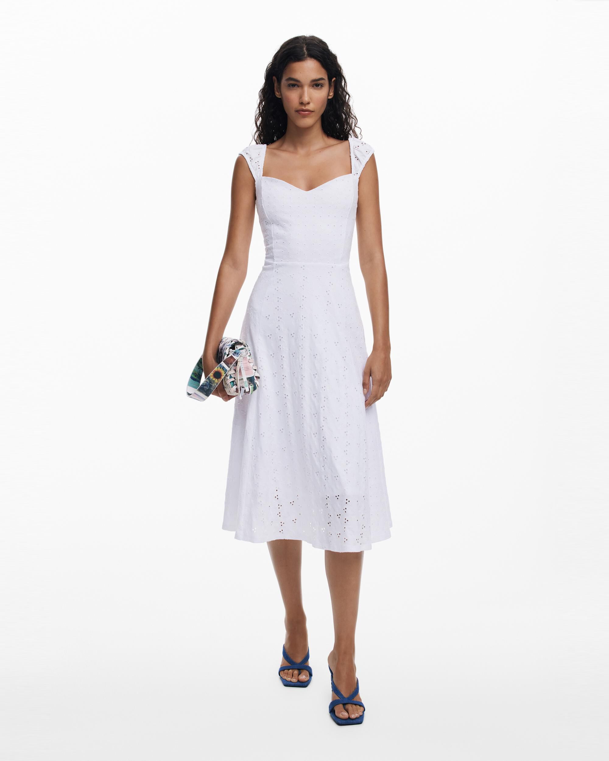 Desigual - Vestido midi bordados.