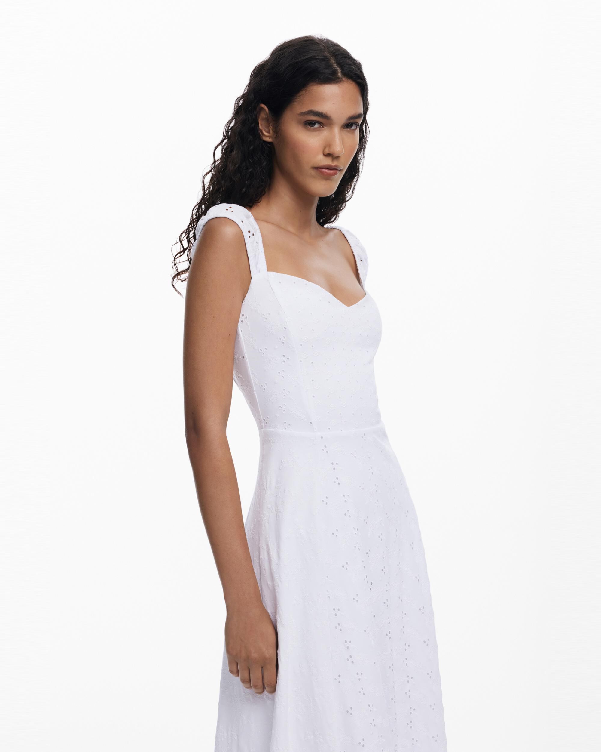 Vestido midi bordados - Desigual - Blanco Blanco-2