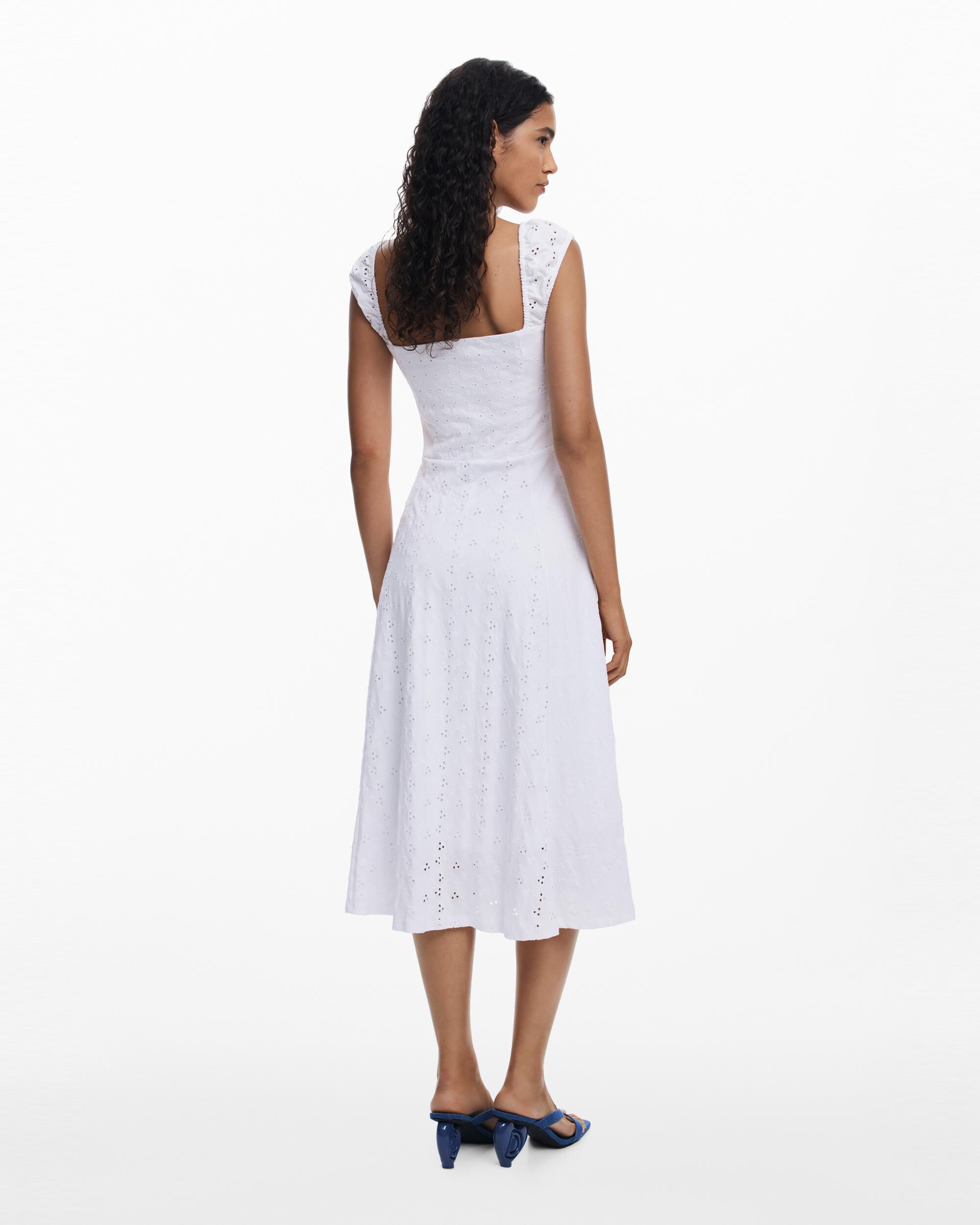 Vestido midi bordados - Desigual - Blanco Blanco-3