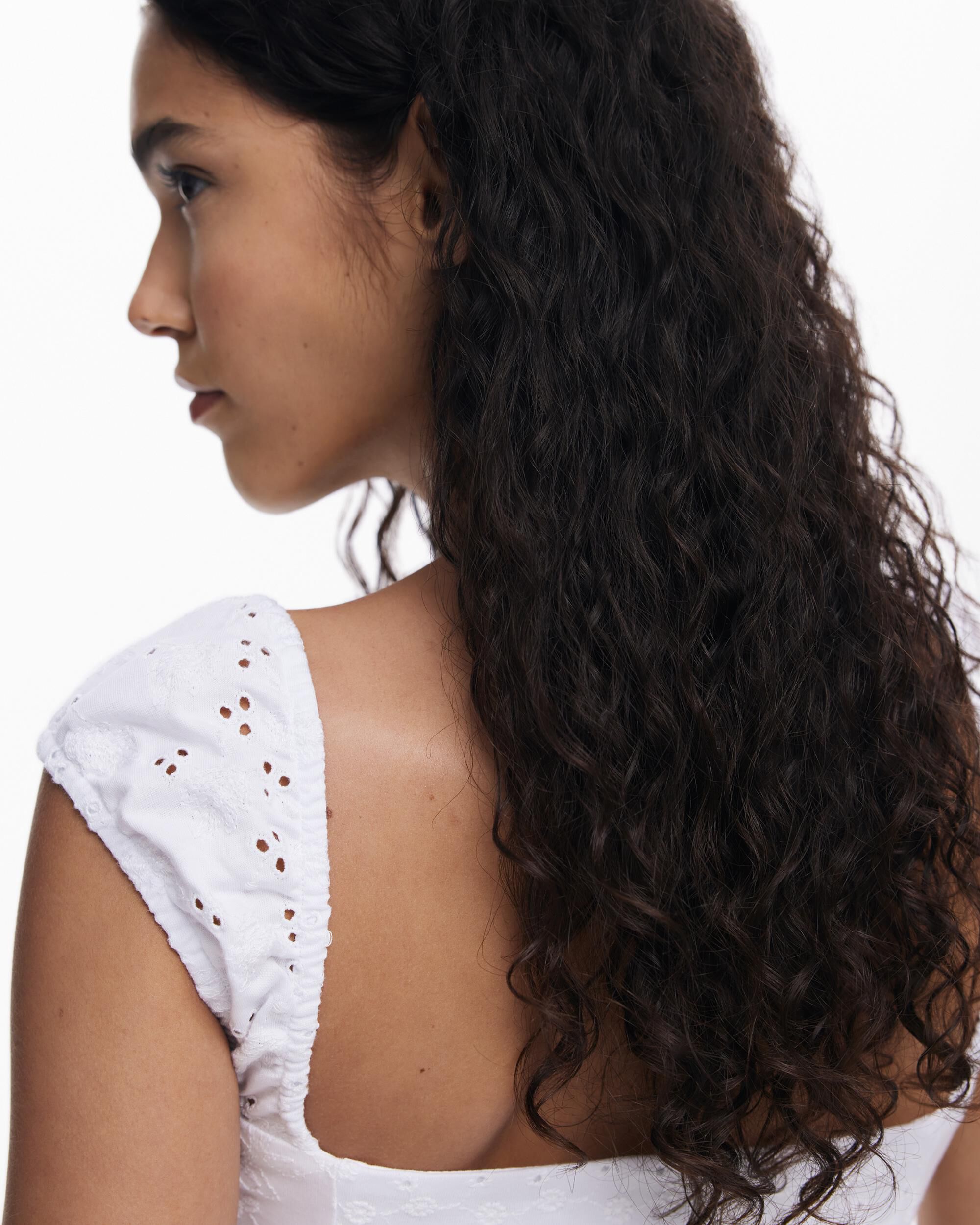 Vestido midi bordados - Desigual - Blanco Blanco-5