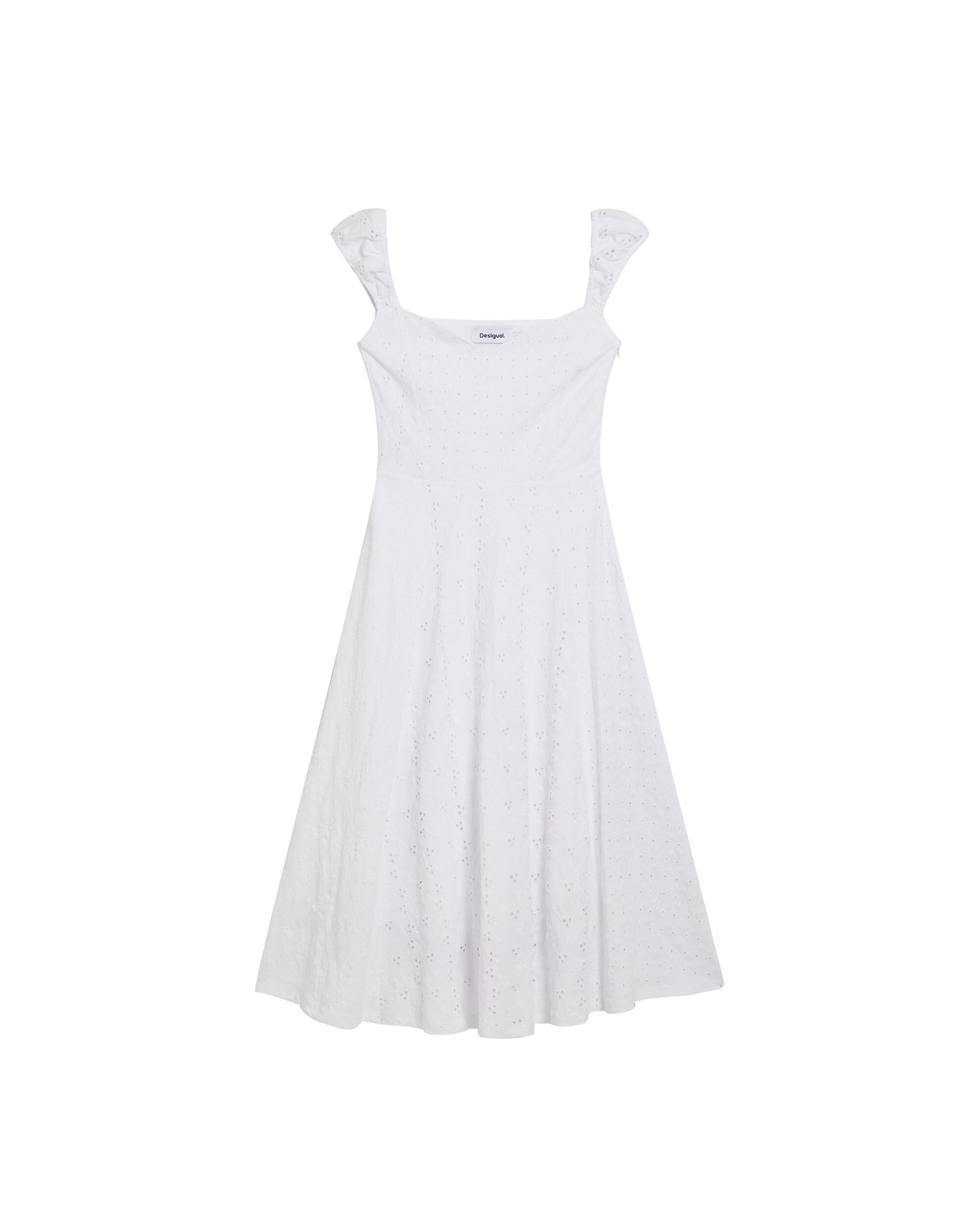 Vestido midi bordados - Desigual - Blanco Blanco-6