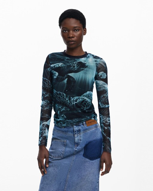 Imagen 0 de Camiseta de mujer manga larga tortugas
