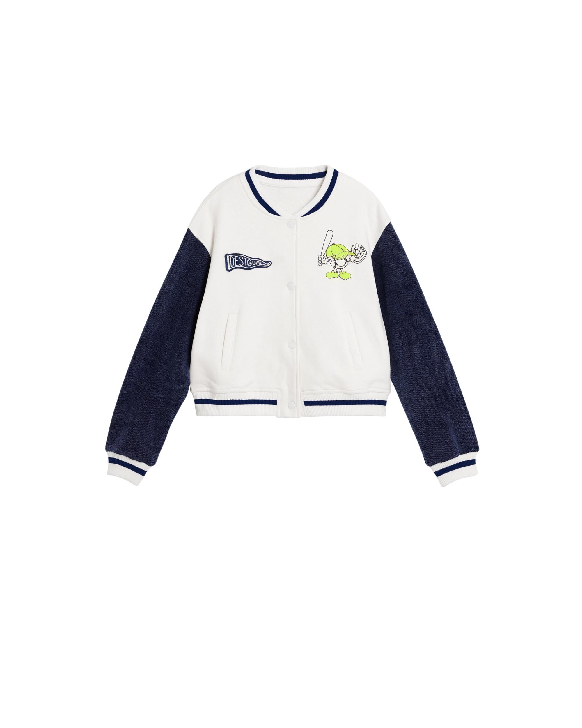 Imagen 0 de Chaqueta de niño béisbol hibrida Blanco / Amarillo
