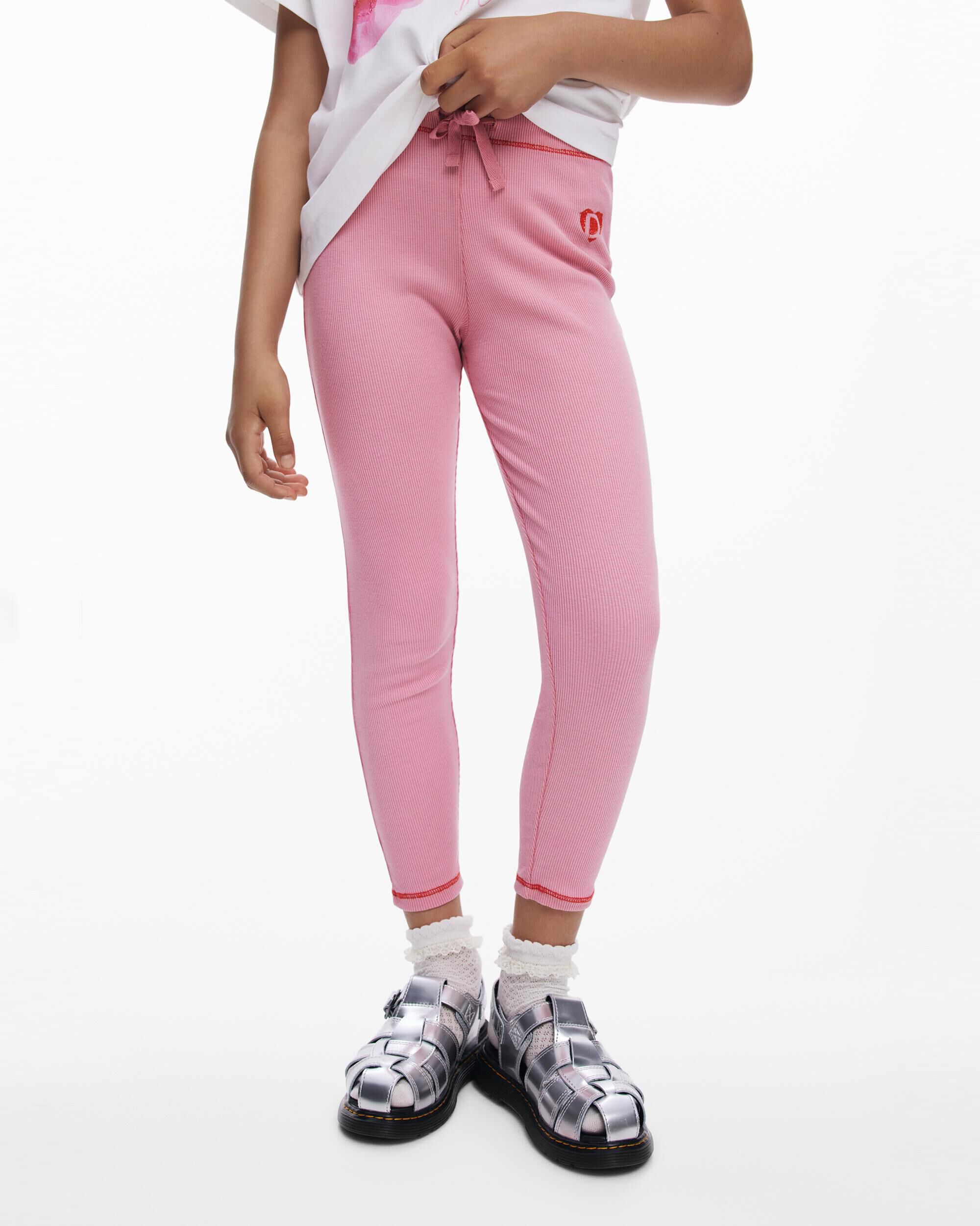 Leggins de niña costuras - Desigual - Rosa Rosa-6
