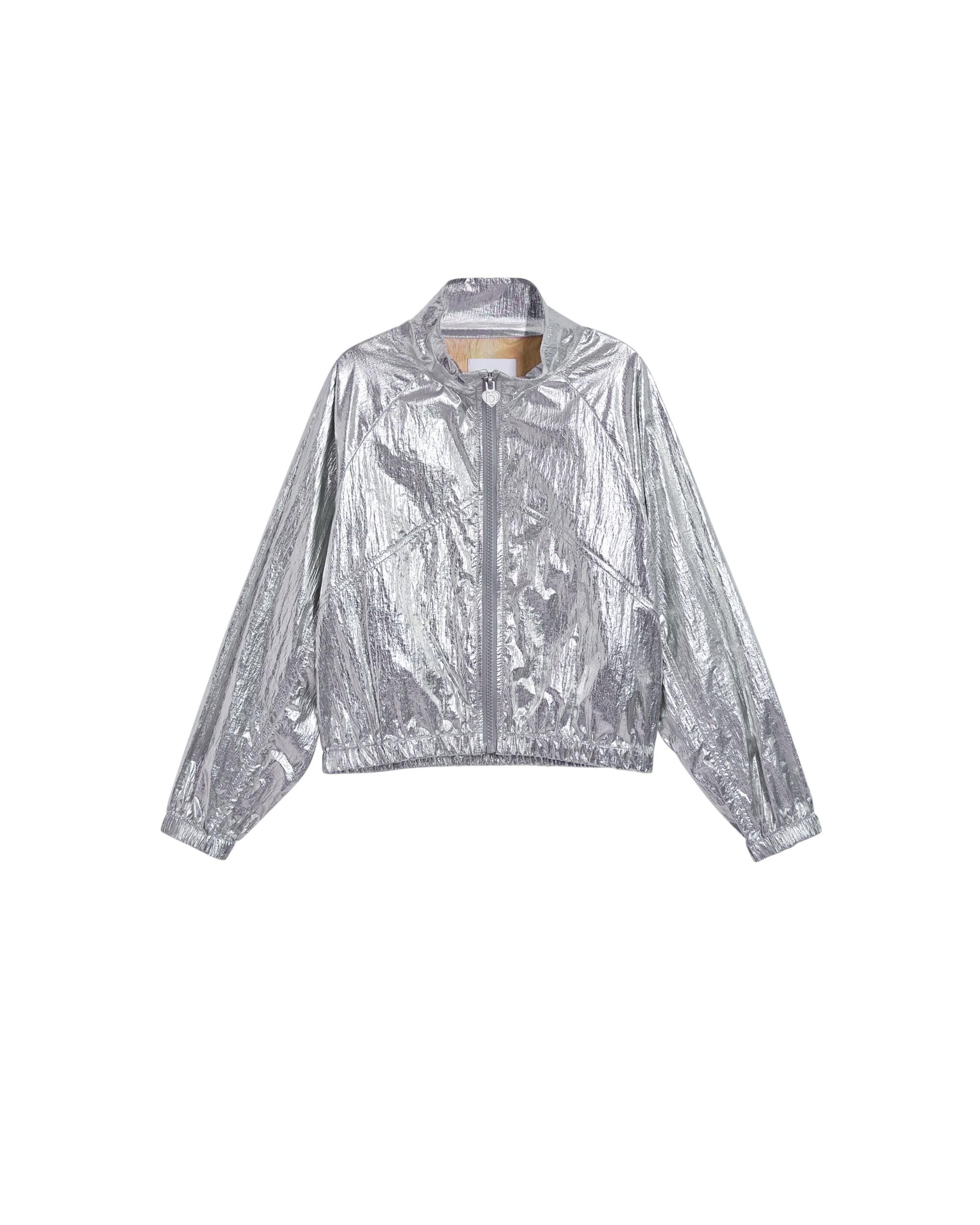 Chubasquero de niña plata reversible