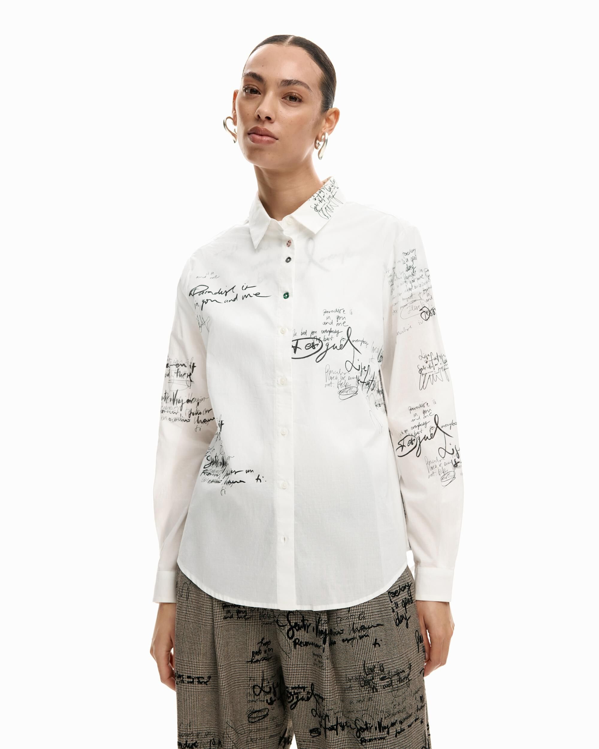 Desigual - Camisa de mujer manga larga Paradise.