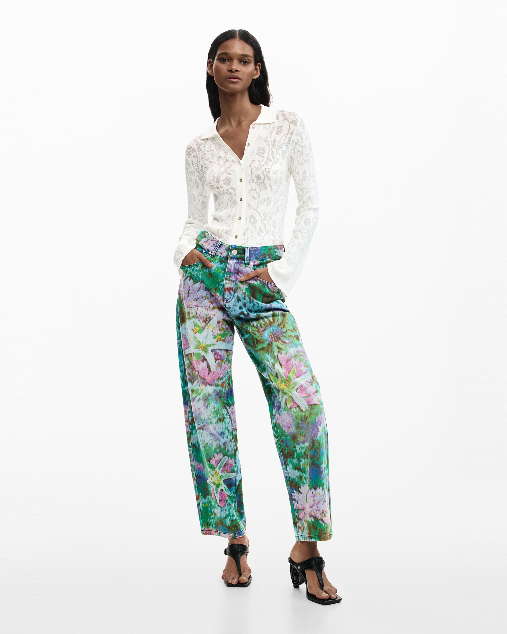 Desigual - Pantalón de mujer jardín salvaje.