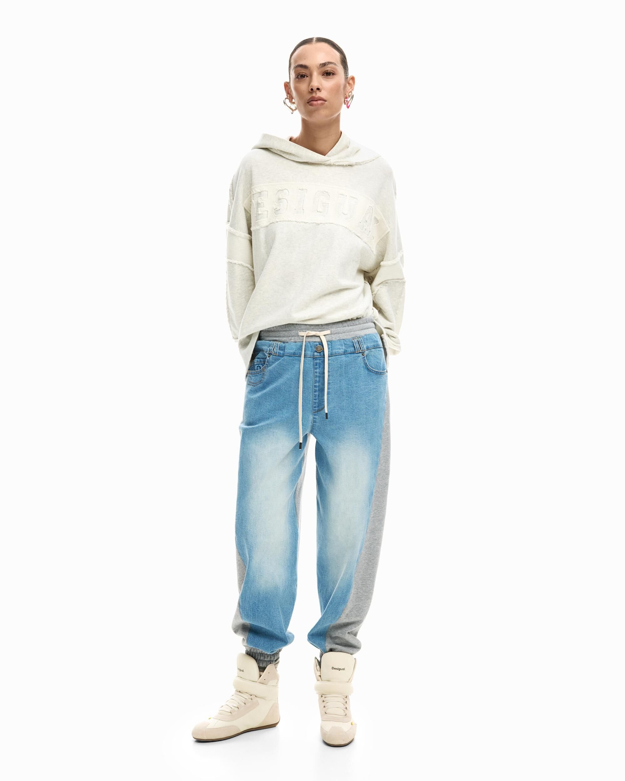 Desigual - Vaquero recto de mujer vaquero jogger.