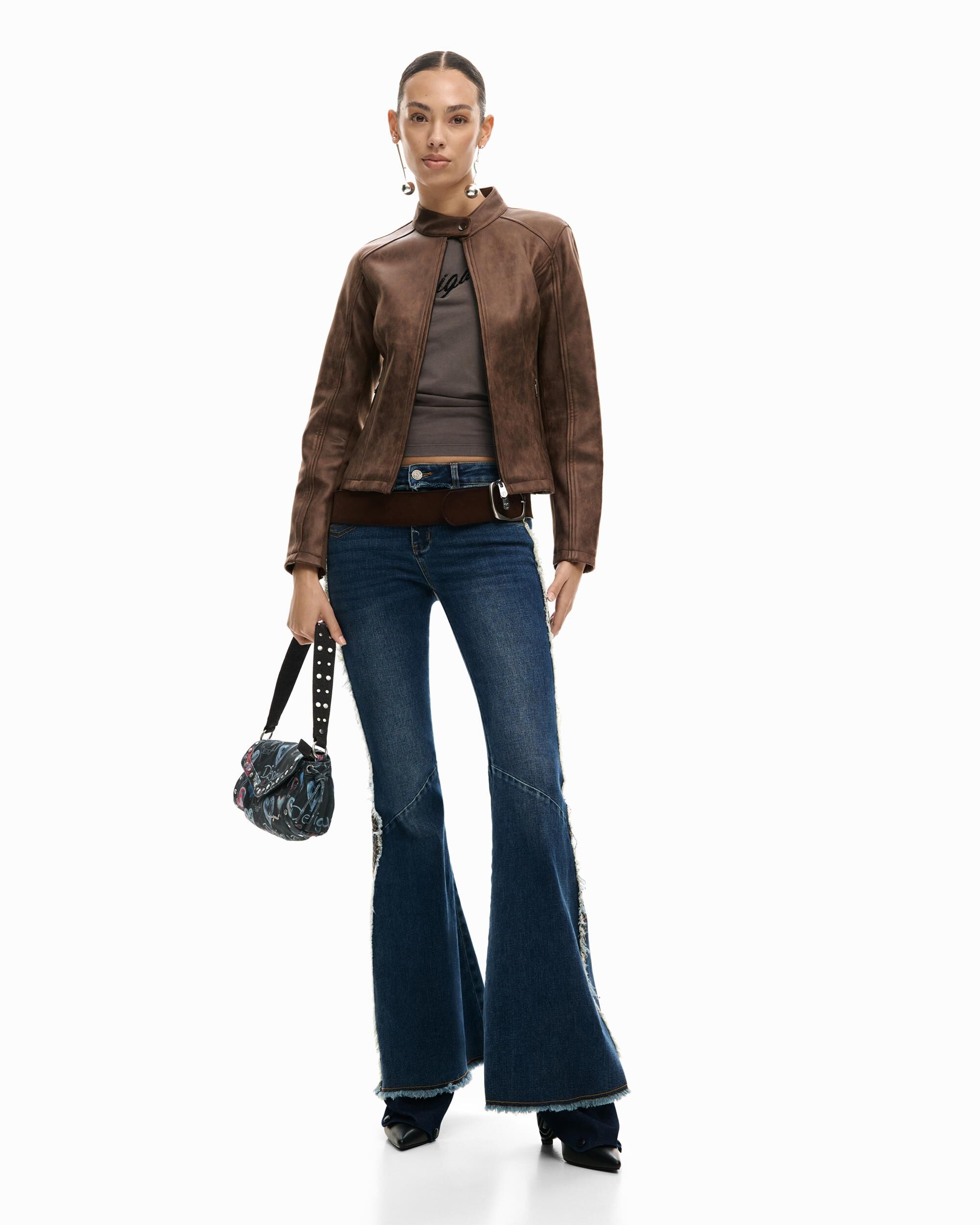 Desigual - Biker de mujer efecto piel.