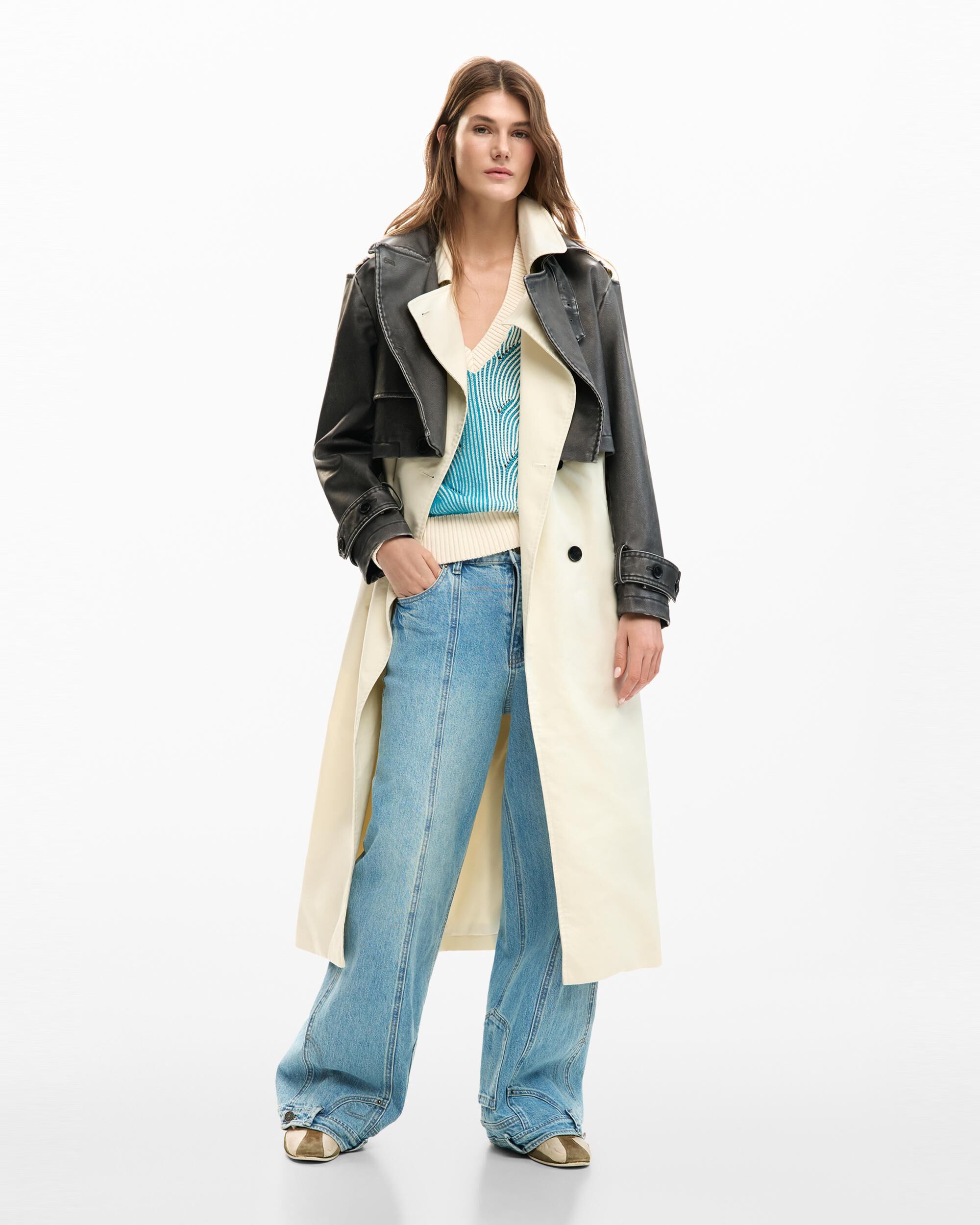 Desigual - Abrigo de mujer trench largo.