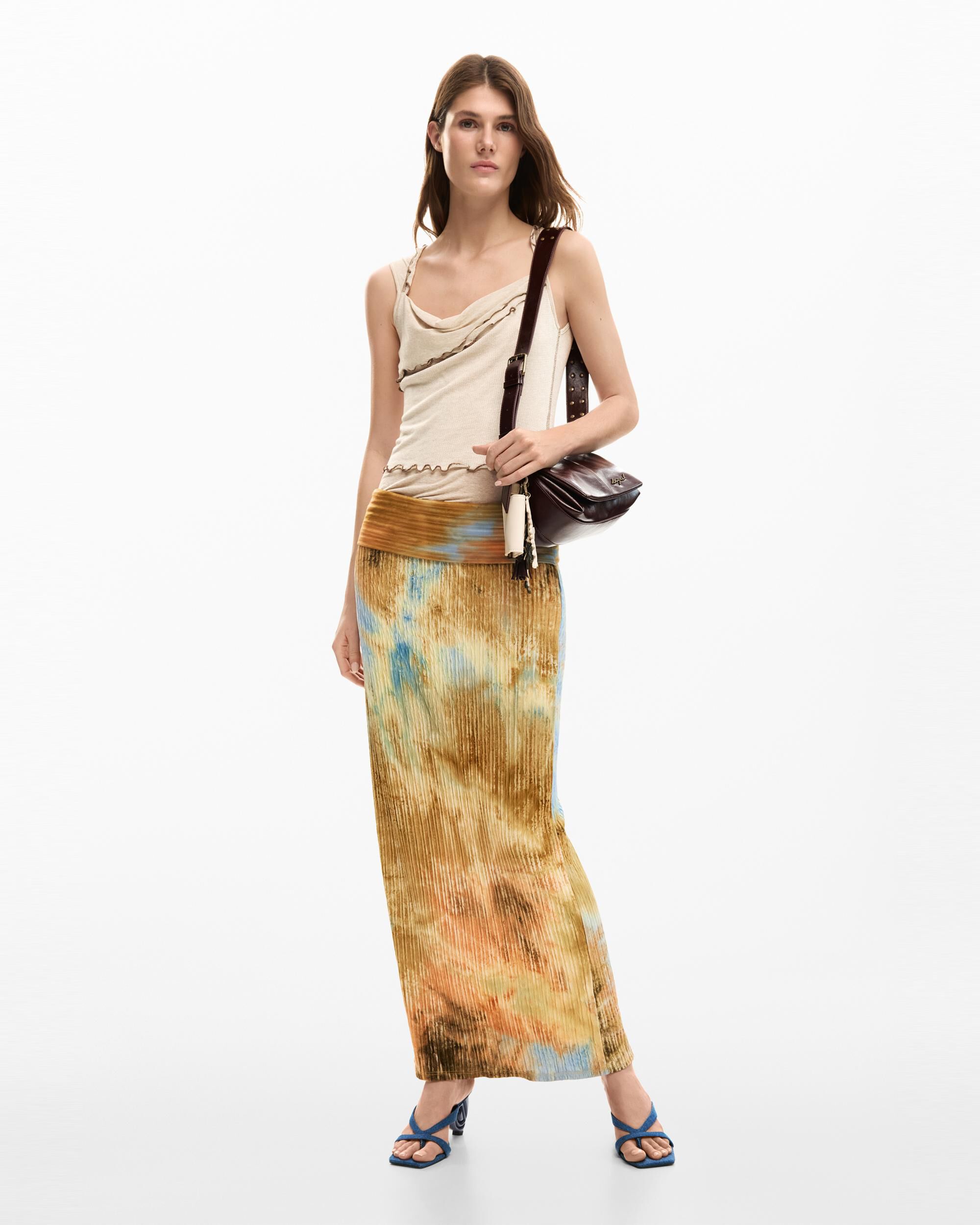 Desigual - Falda larga textura.