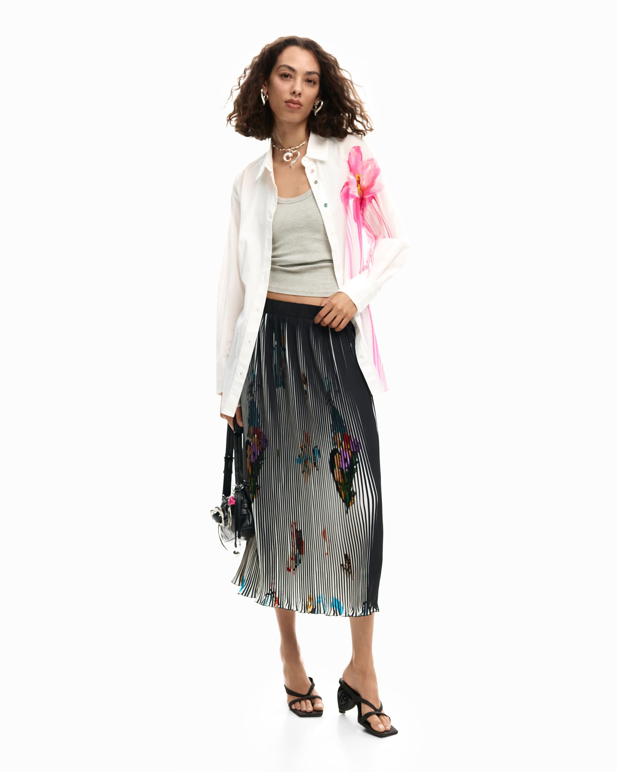 Desigual - Falda midi textura arty.