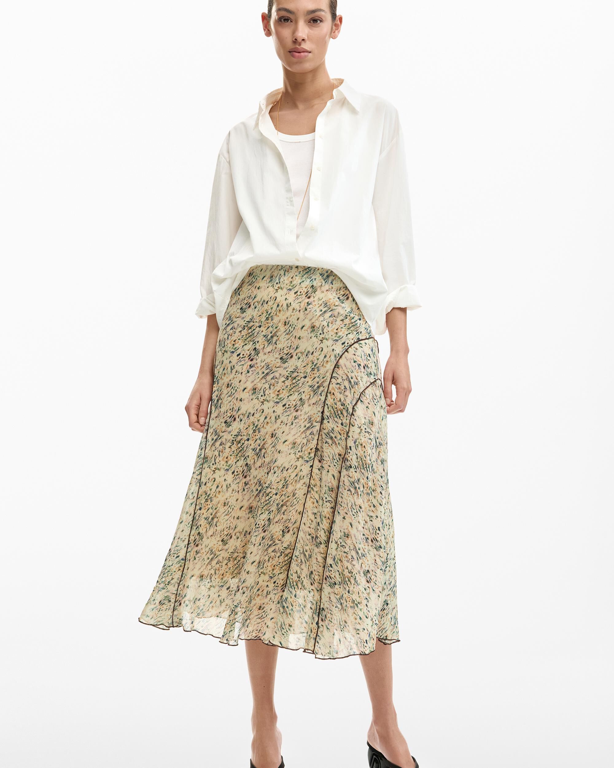 Desigual - Falda midi silvestre.