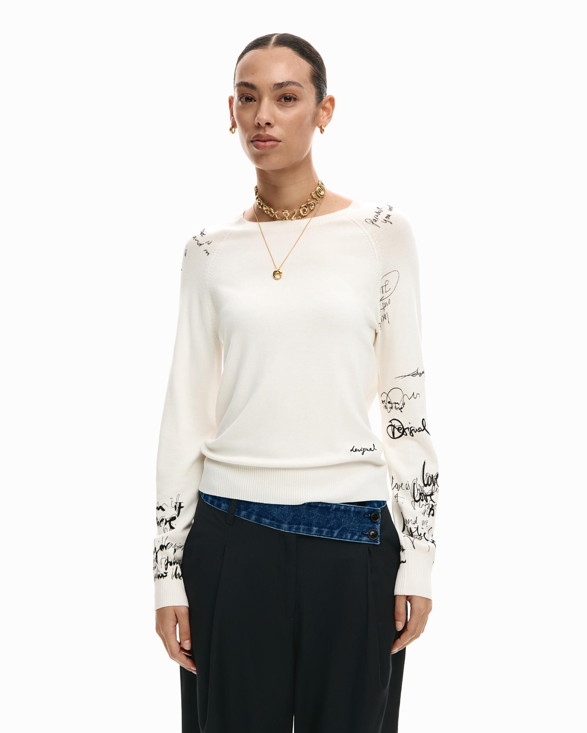 Desigual - Jersey de mujer fino lettering.
