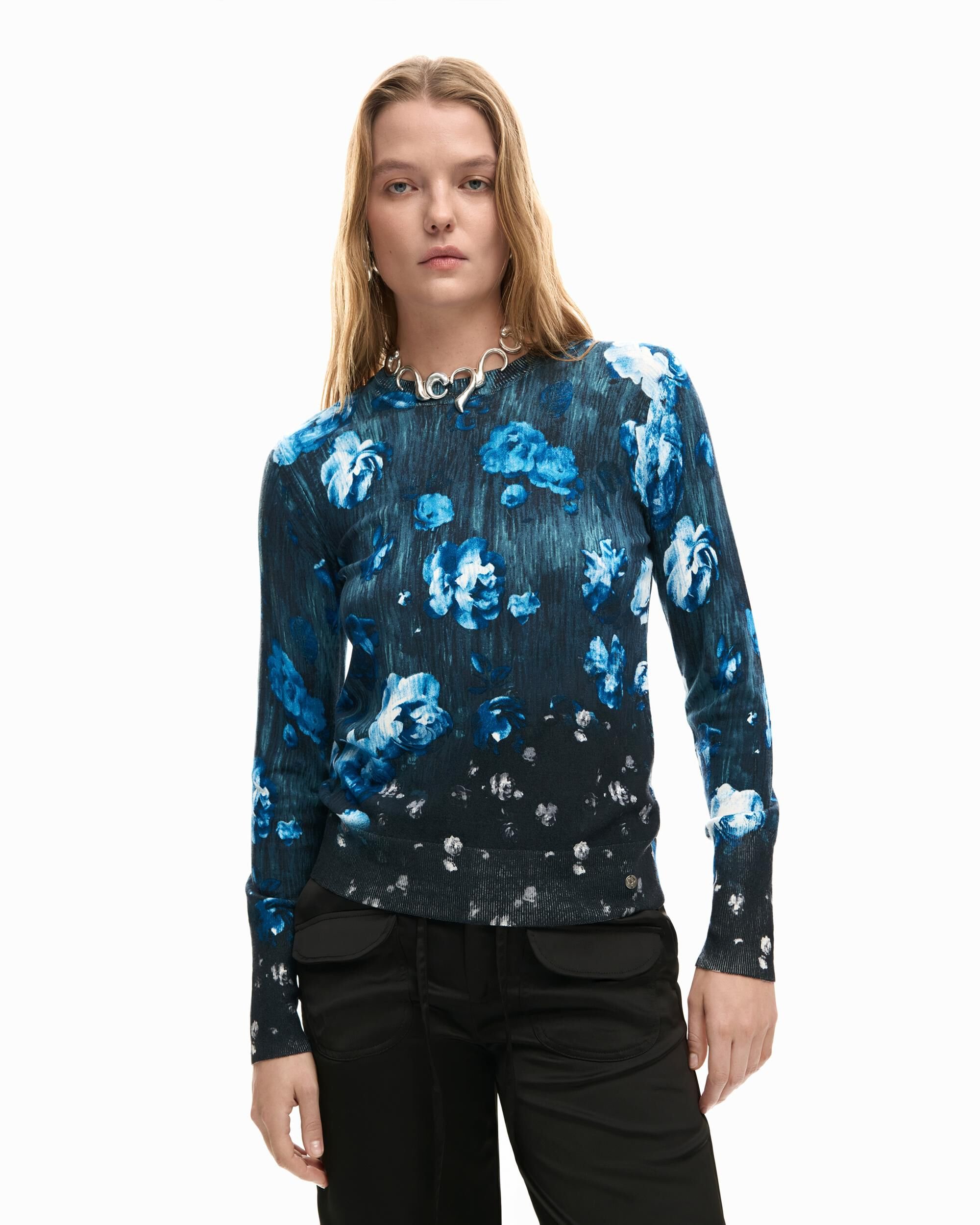Desigual - Jersey de mujer fino floral.