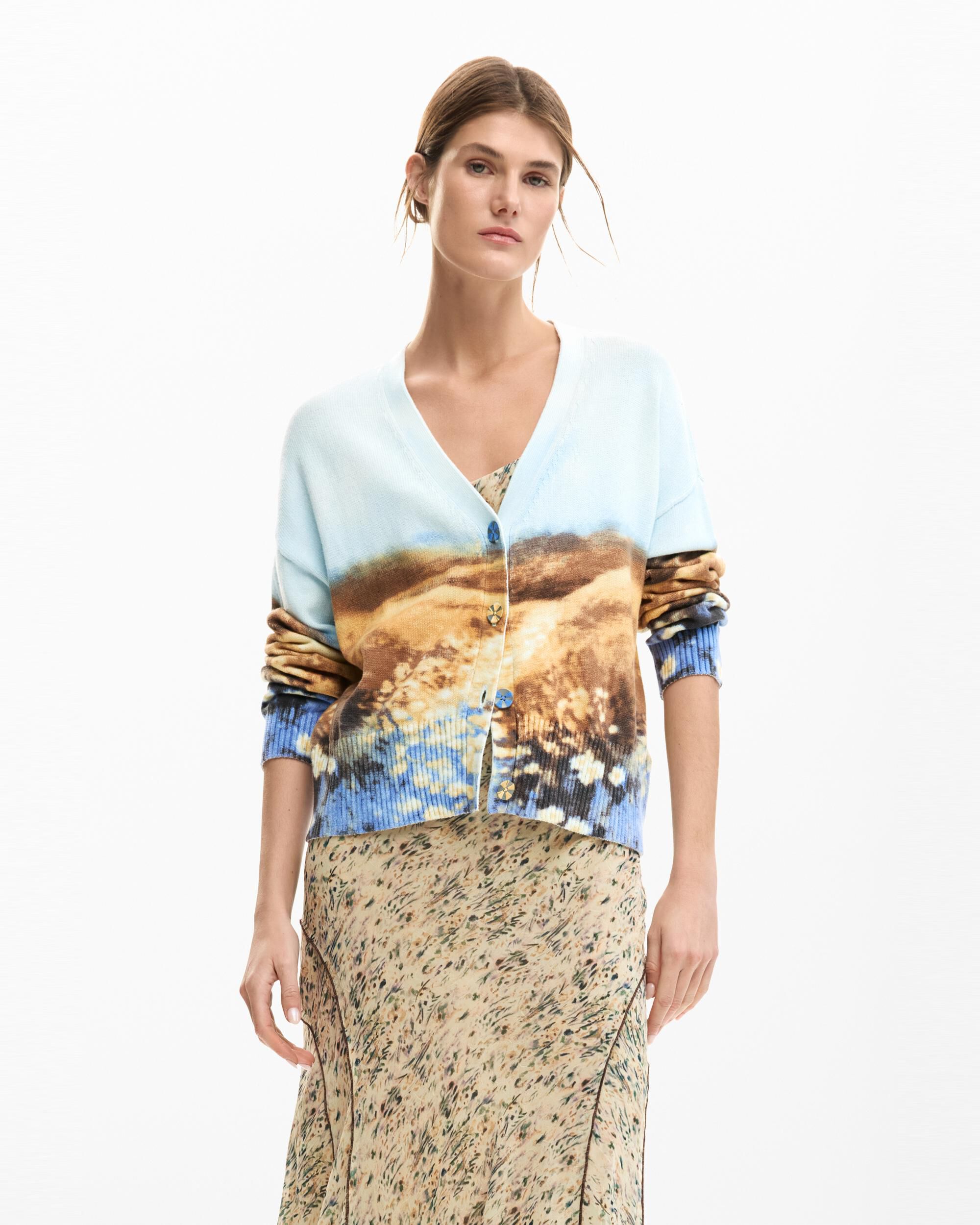 Desigual - Jersey de mujer cárdigan paisaje.
