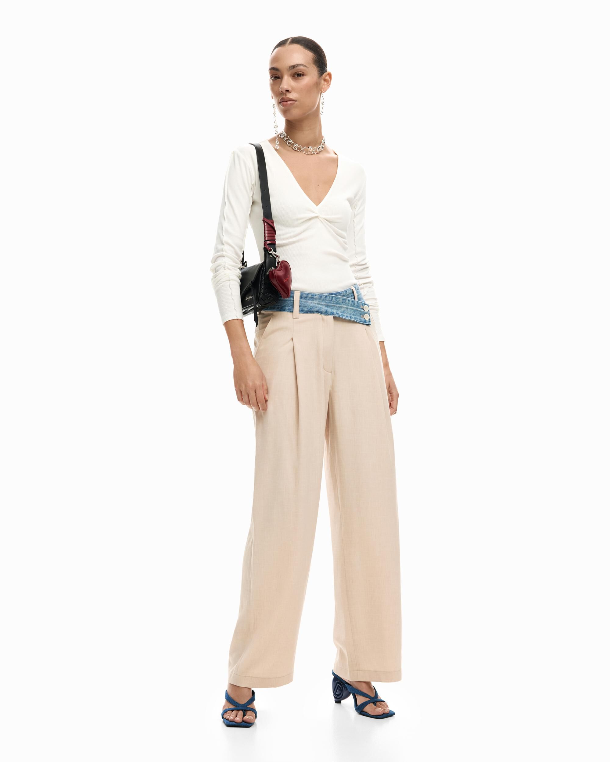 Desigual - Pantalón de mujer largo híbrido.