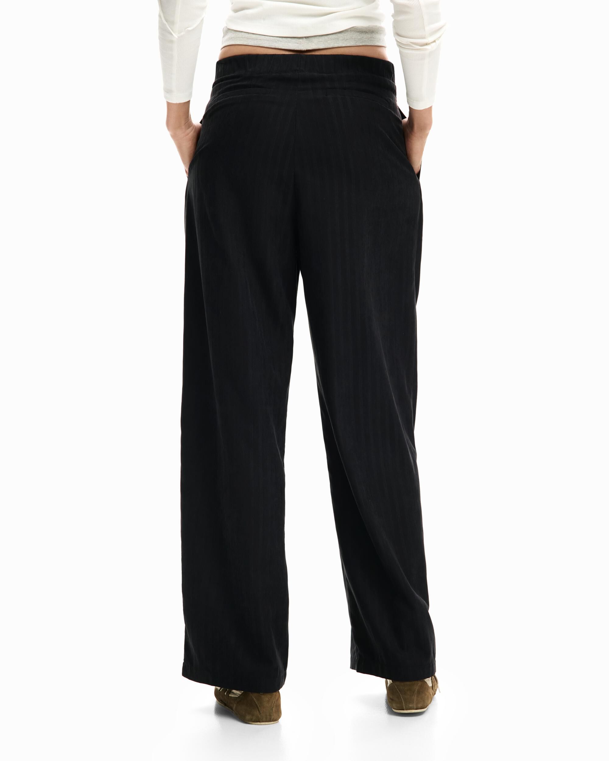 Pantalón de mujer largo pinzas - Desigual - Negro Negro-3