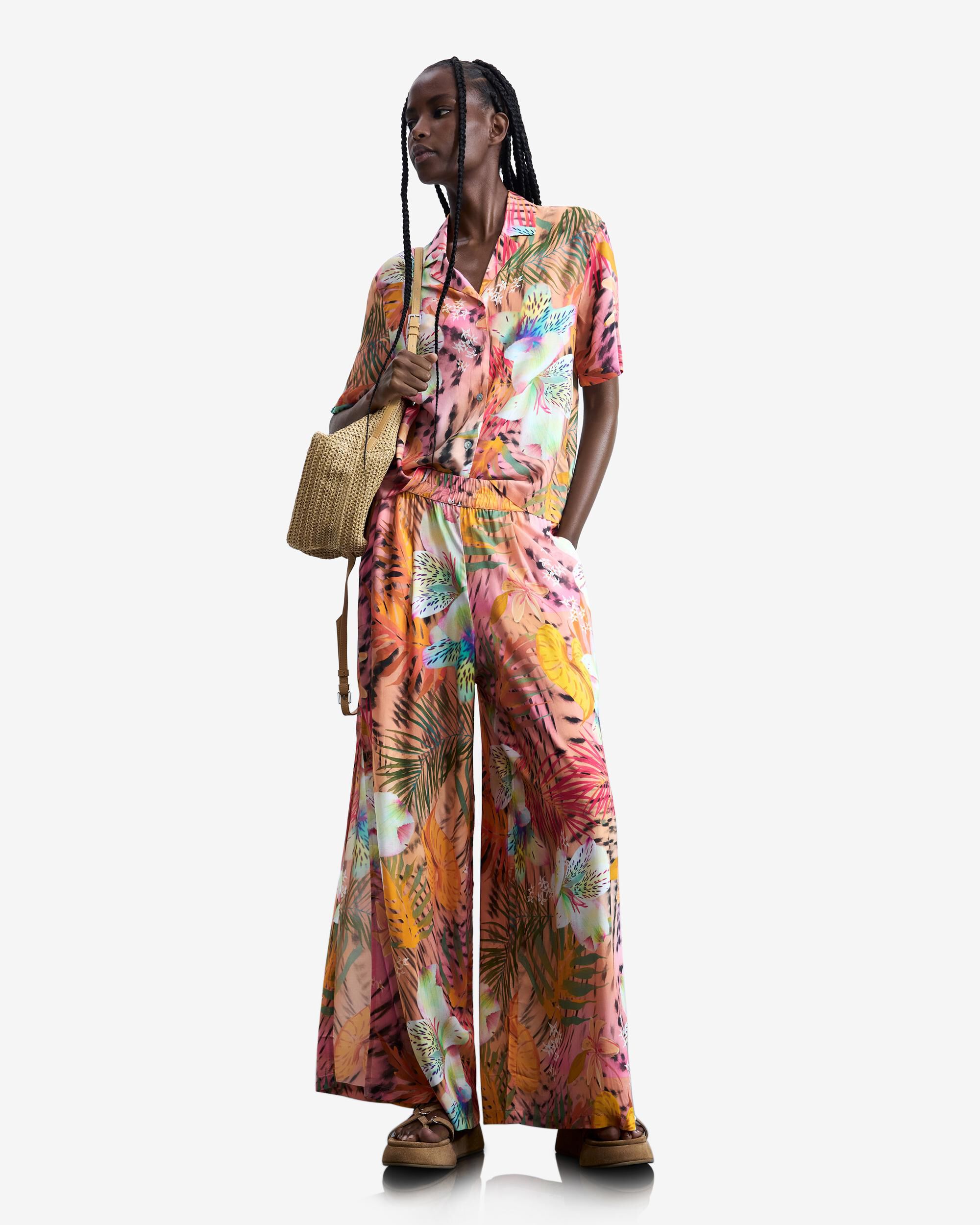 Desigual - Pantalón de mujer tropical.