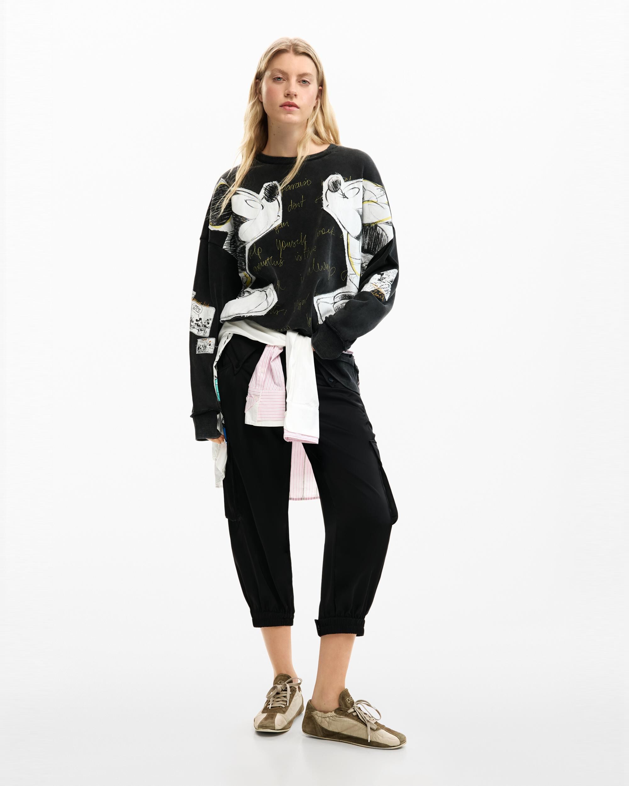 Sudadera de mujer mickey y minnie mouse™ - Desigual - Negro Negro-2