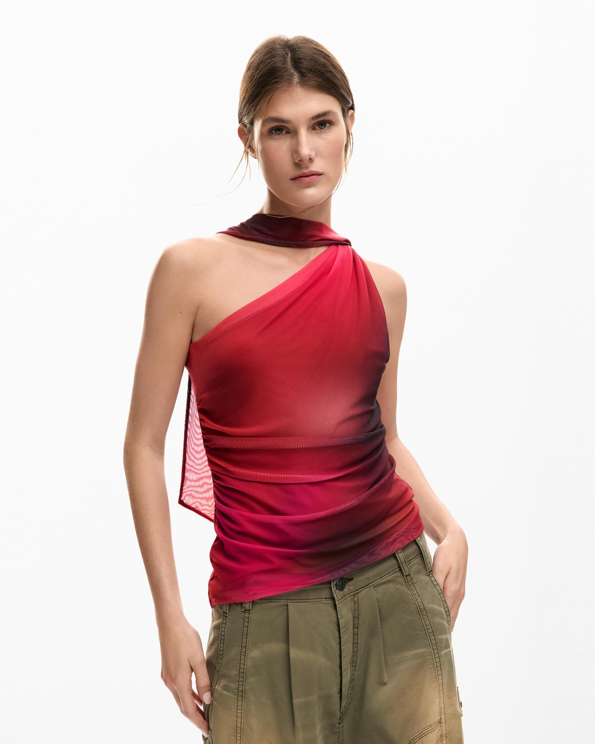 Desigual - Camiseta de mujer escote nudo.