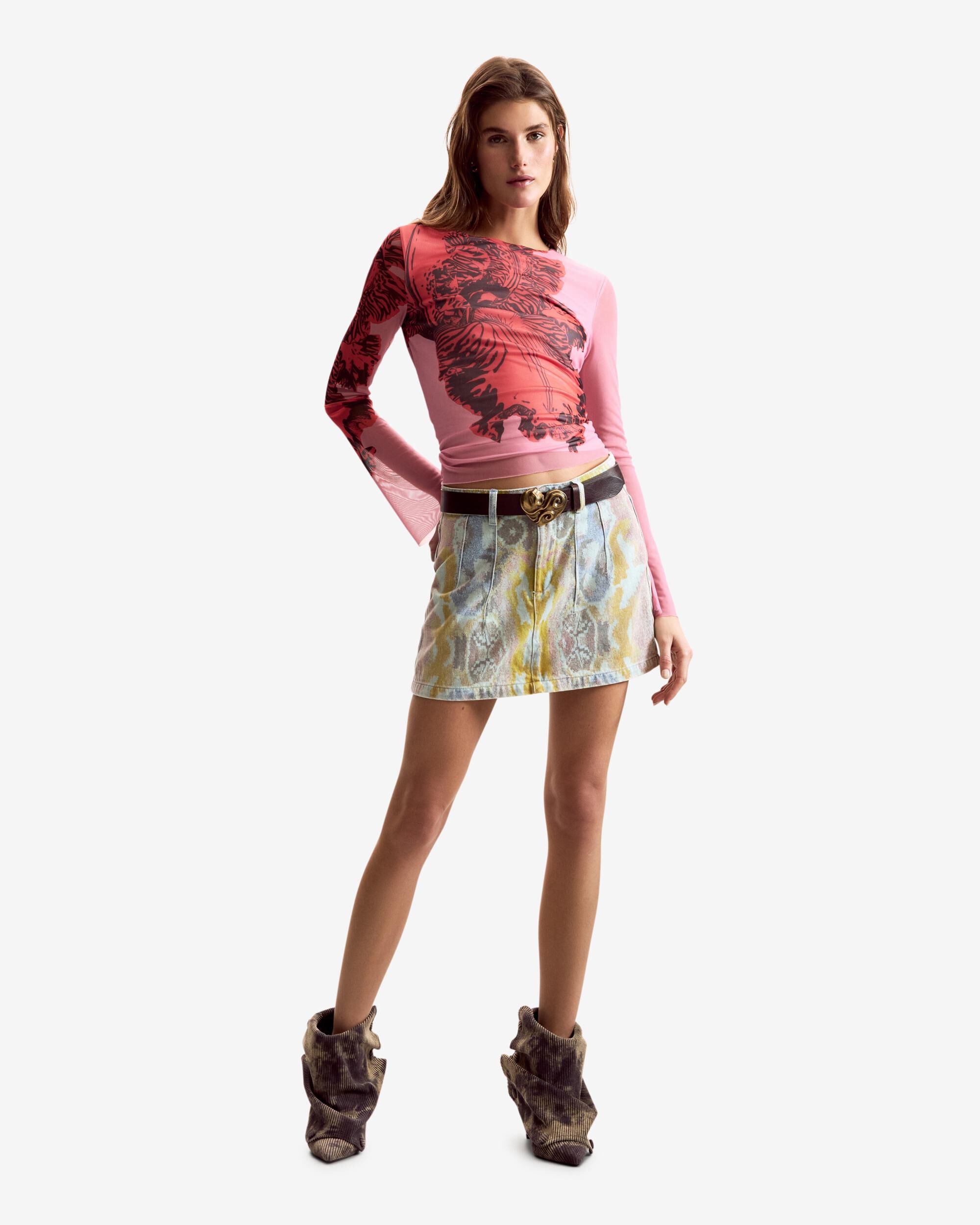 Camiseta de mujer diseñada por mr christian lacroix - Desigual - Rojo Rojo-2